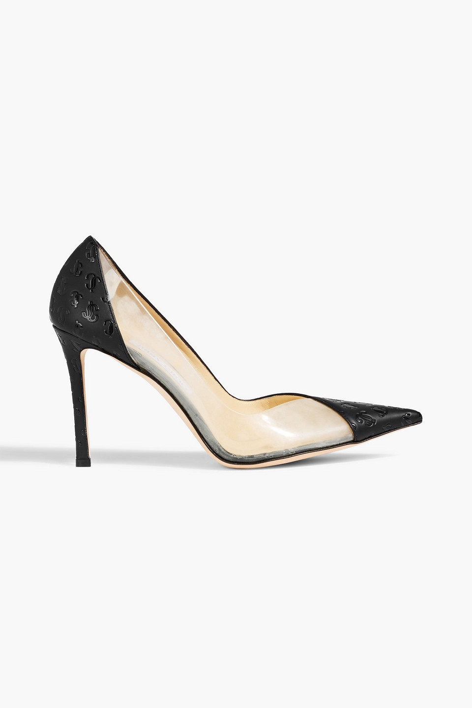 Jimmy Choo Cass 95 Embossed Leather And Pvc Pumps In Multi