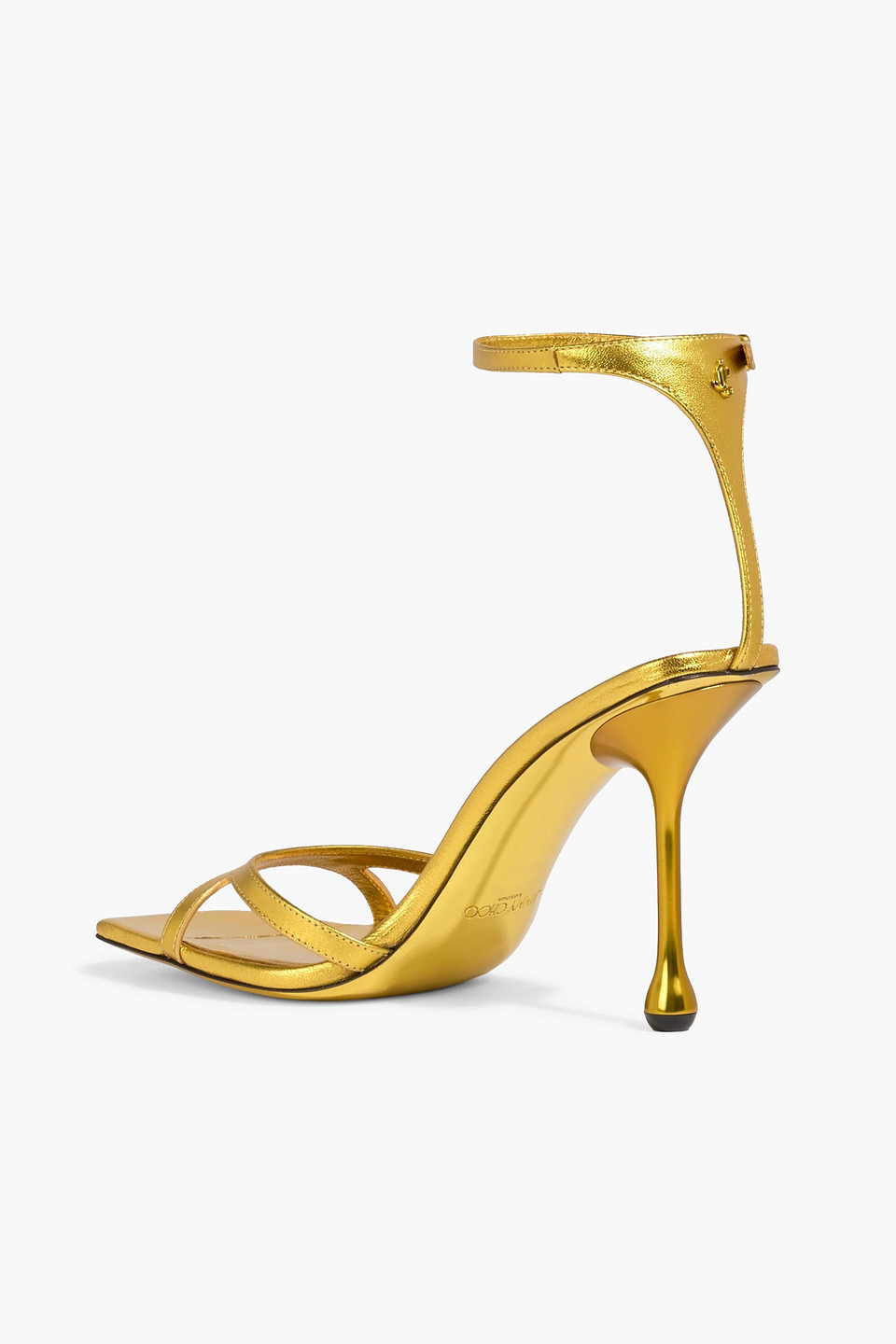 Jimmy Choo Ixia Metallic Leather Sandals In Gold