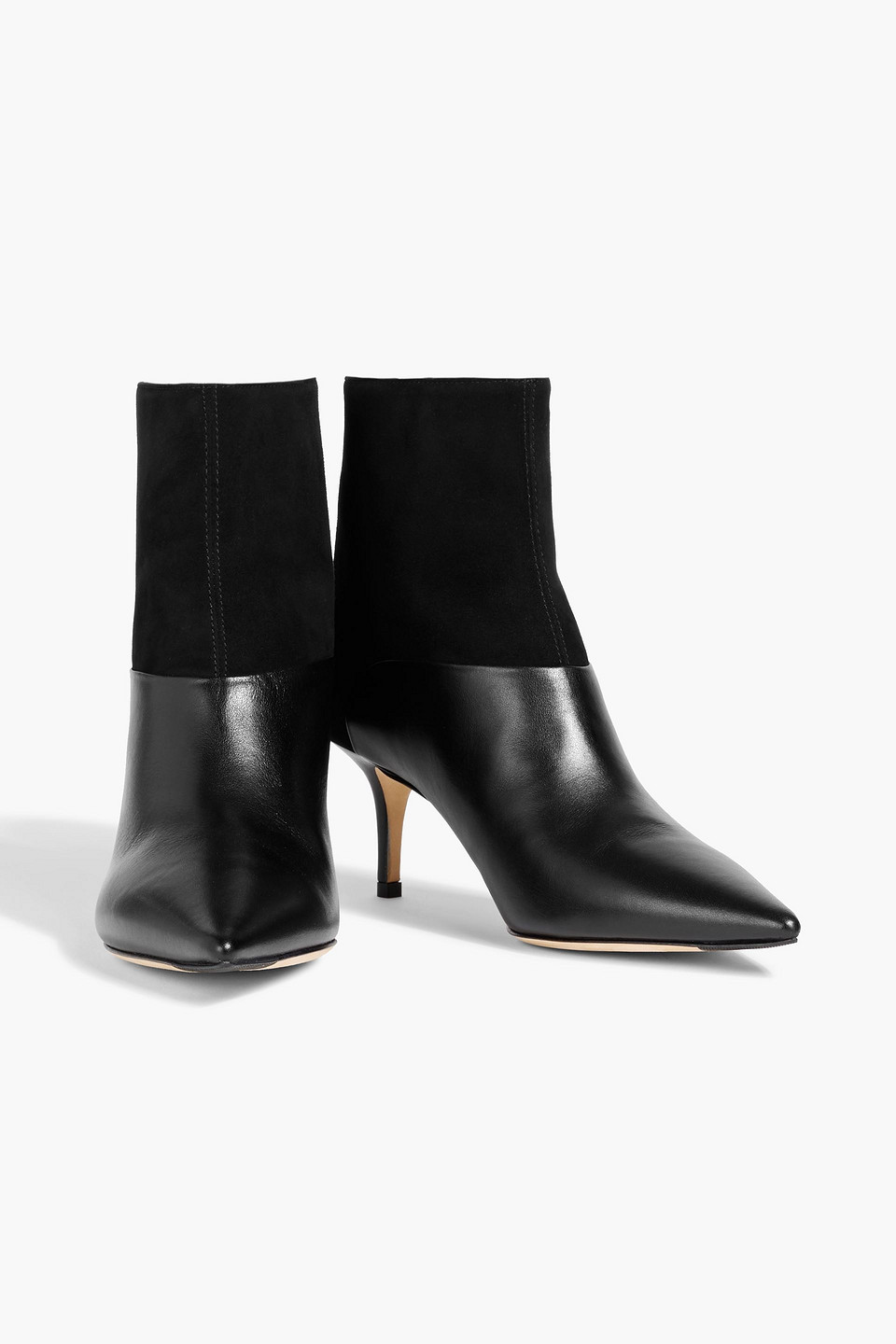 Jimmy Choo Beyla 85 Suede And Leather Ankle Boots In Black