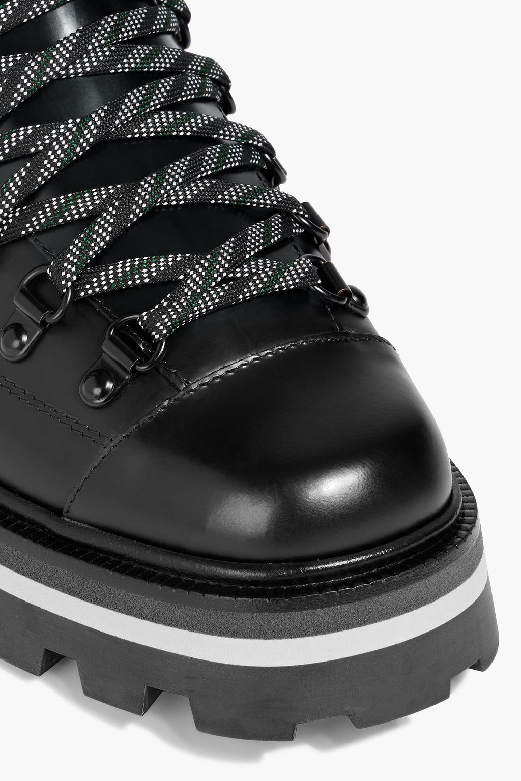 JIMMY CHOO Chike leather and ribbed-knit hiking boots
