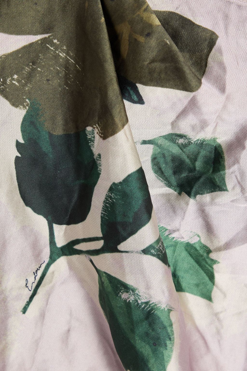 ERDEM Draped floral-print satin-twill midi dress