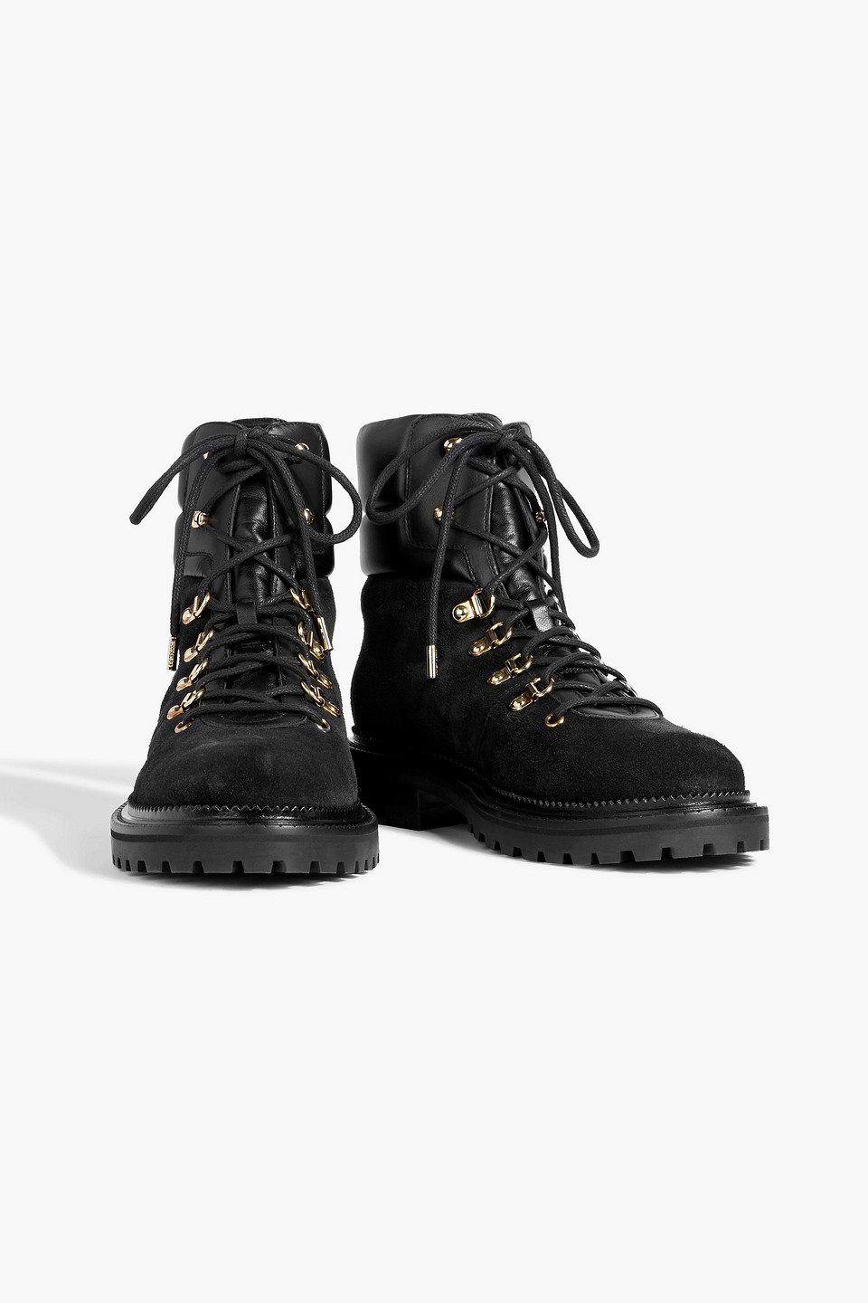 Jimmy Choo Melia Leather-trimmed Suede Combat Boots In Multi