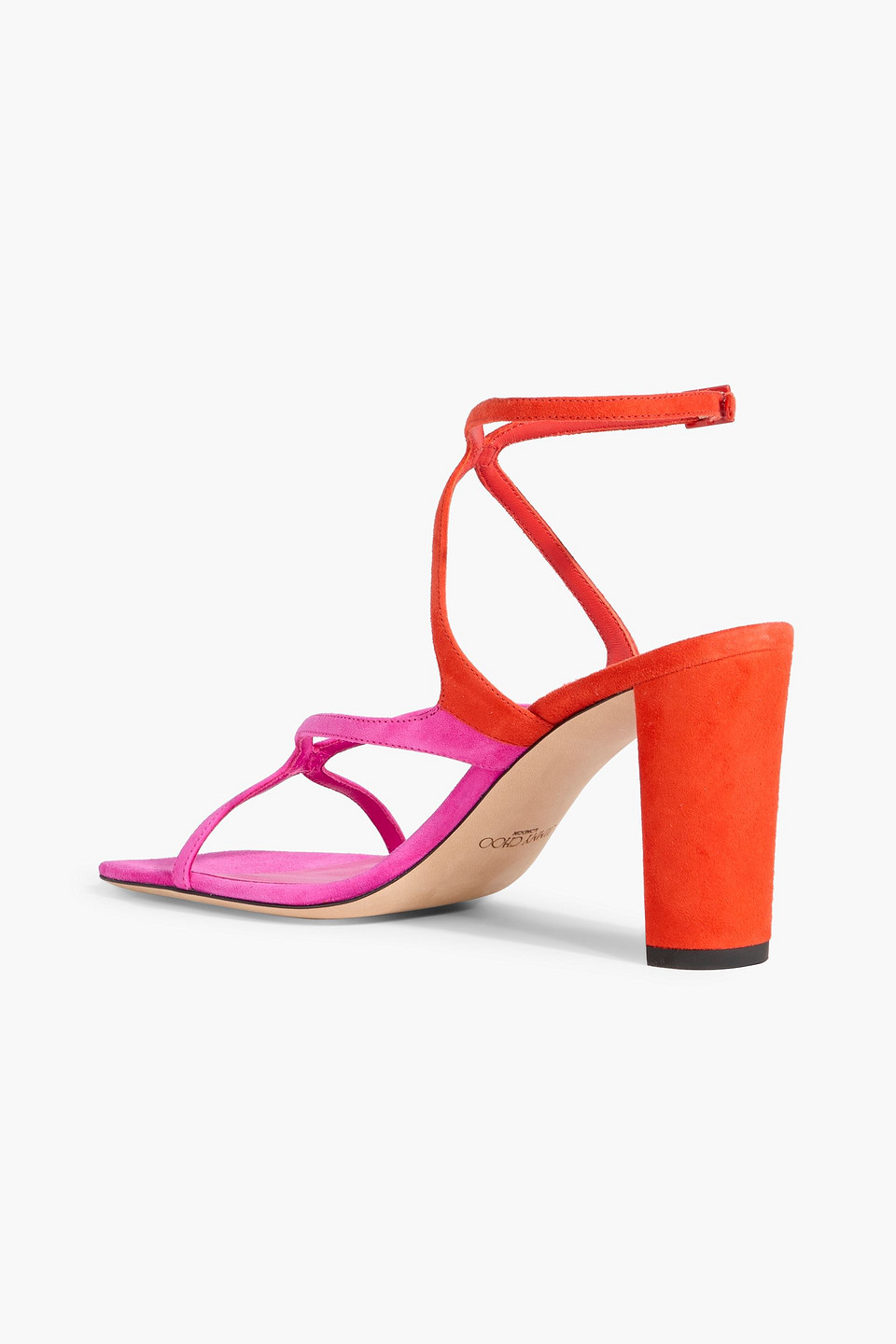 Jimmy Choo Azie 85 Two-tone Suede Sandals In Multi