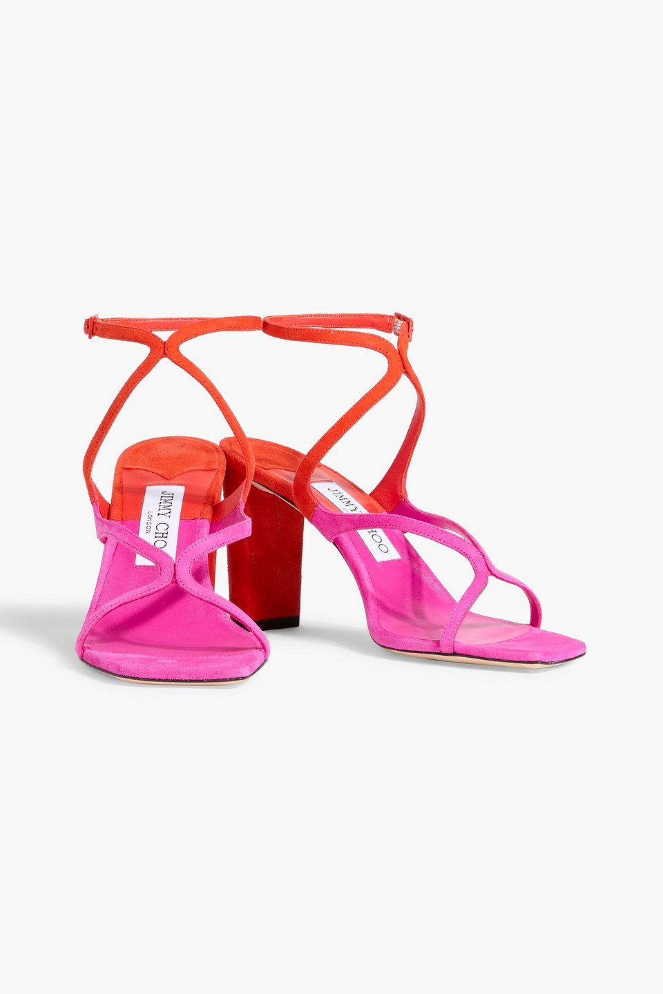 Jimmy Choo Azie 85 Two-tone Suede Sandals In Multi