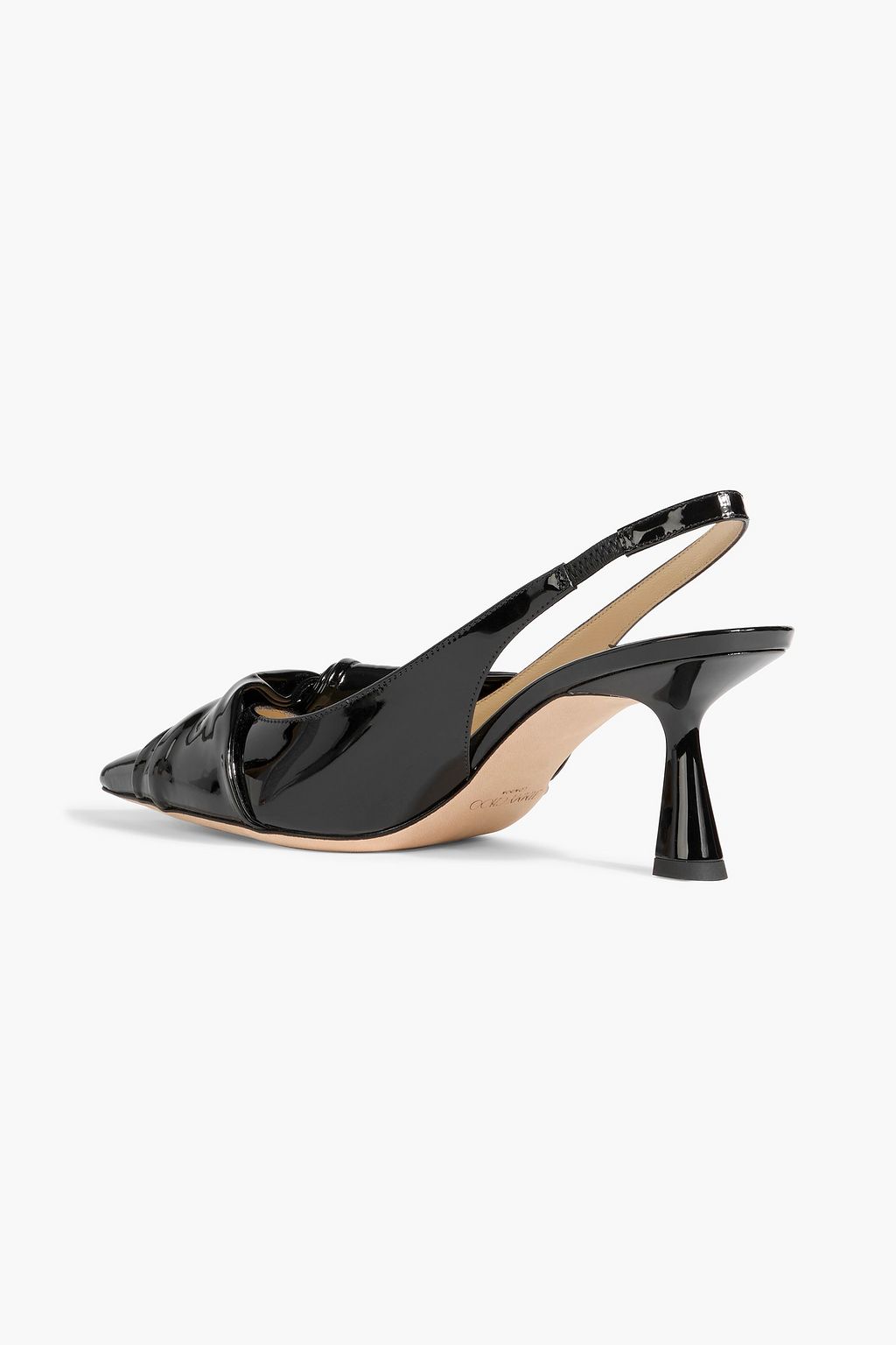 JIMMY CHOO Elinor 65 bow-detailed patent-leather slingback pumps