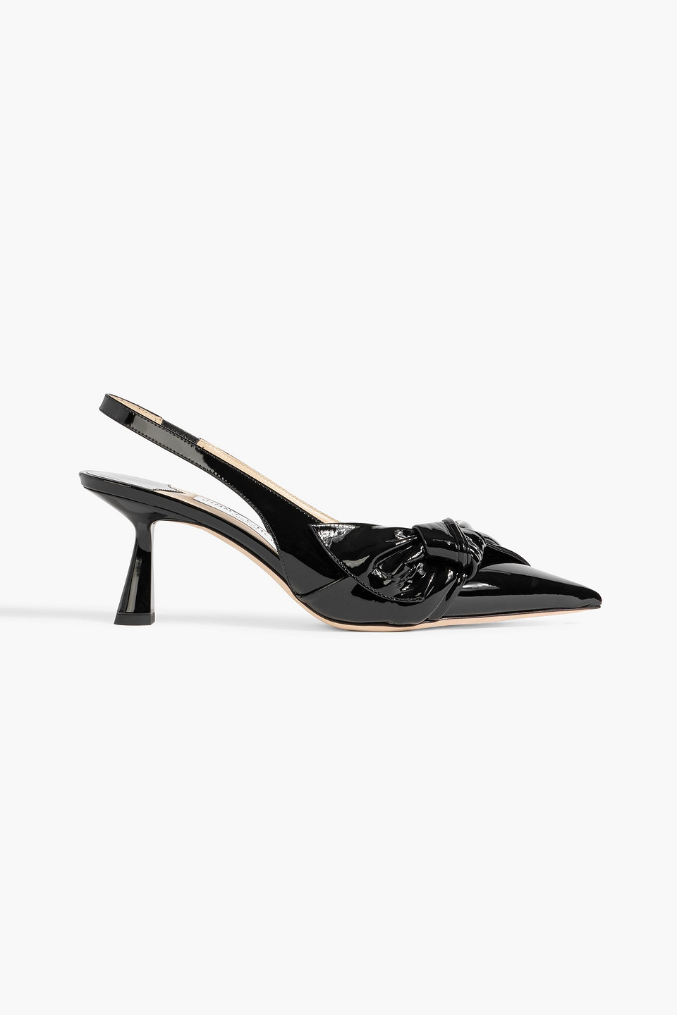 Jimmy Choo Elinor 65 Bow-detailed Patent-leather Slingback Pumps In Black