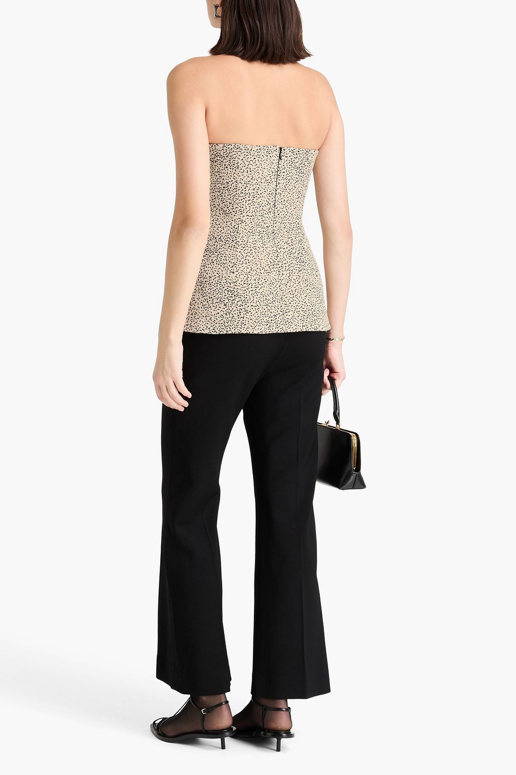 TOVE توب "جريسي" بدون حمالات من التويد المصنوع من مزيج القطن