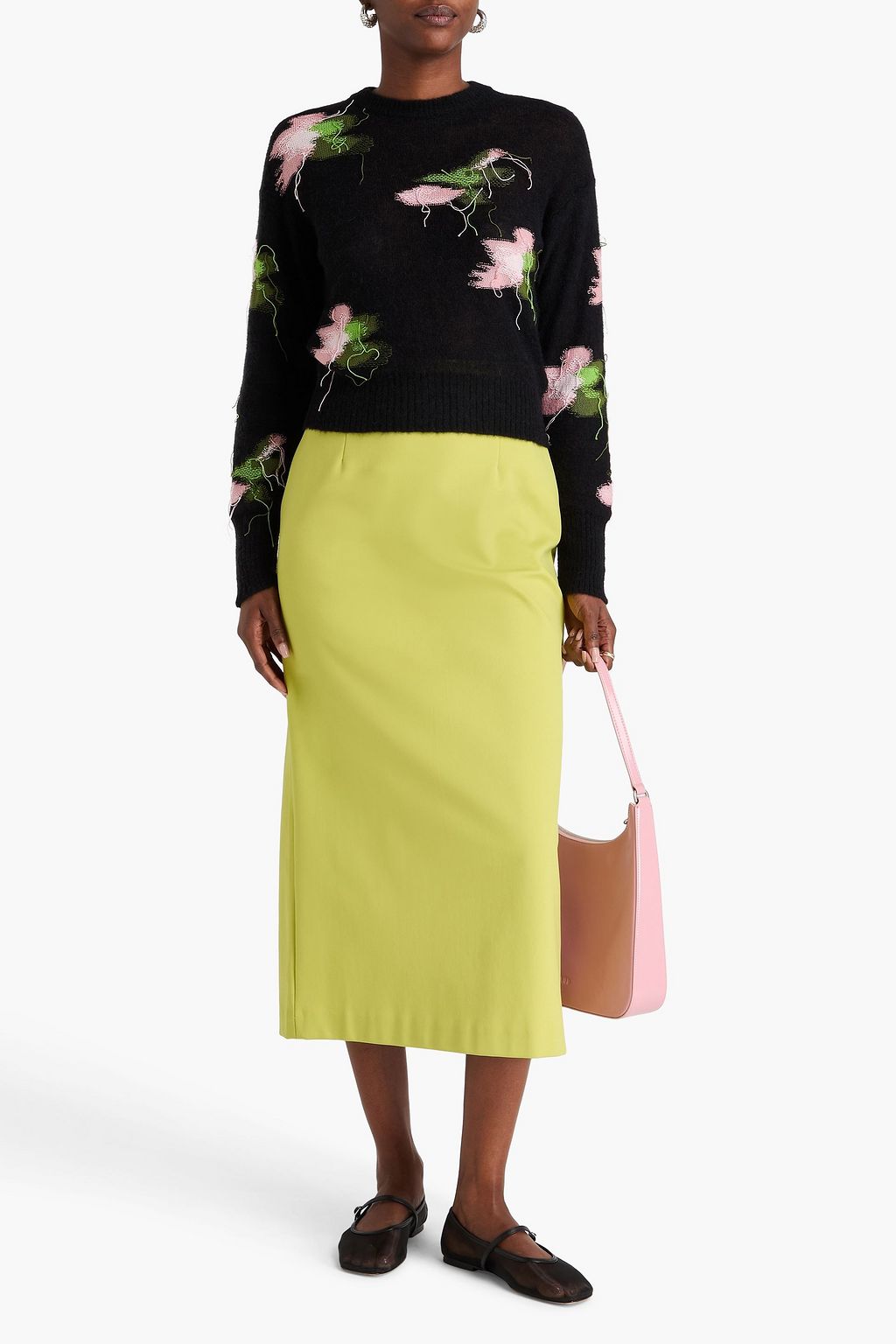 ERDEM Intarsia cotton-blend sweater