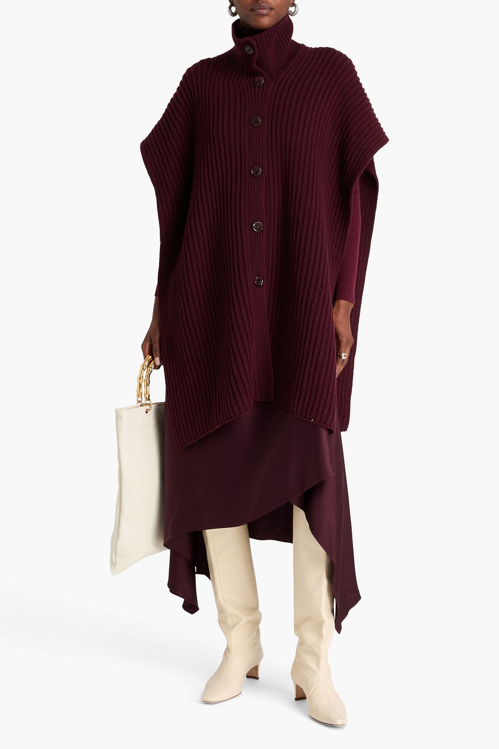 ERDEM Ribbed wool and cashmere-blend cardigan