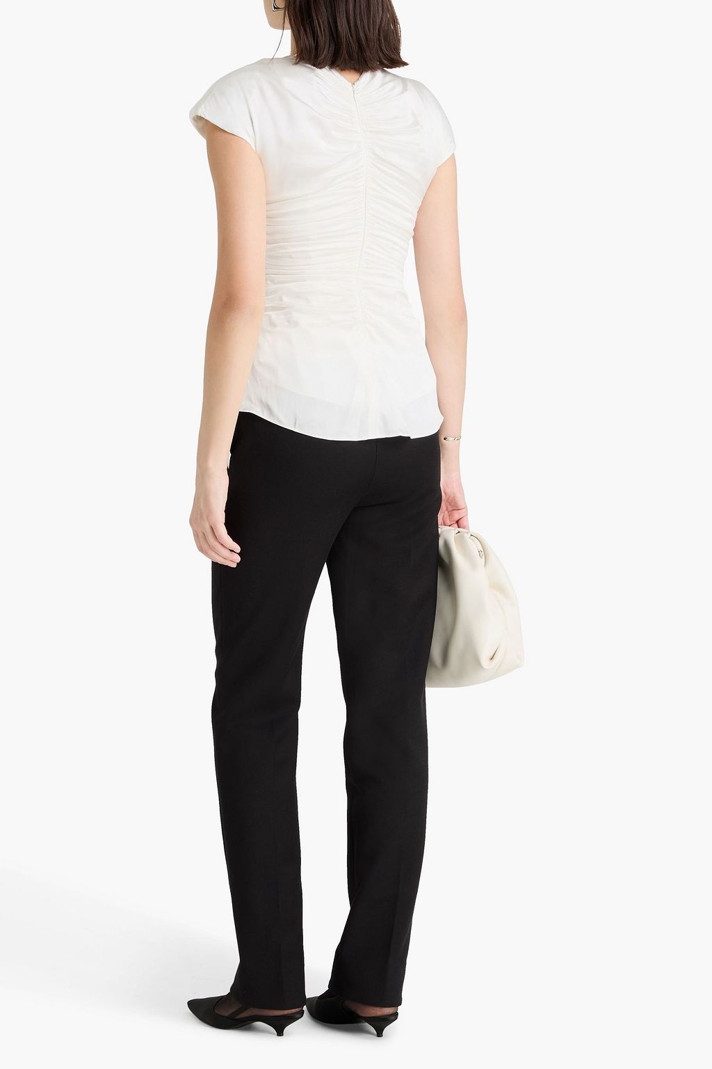 TOVE Ruched silk-satin top