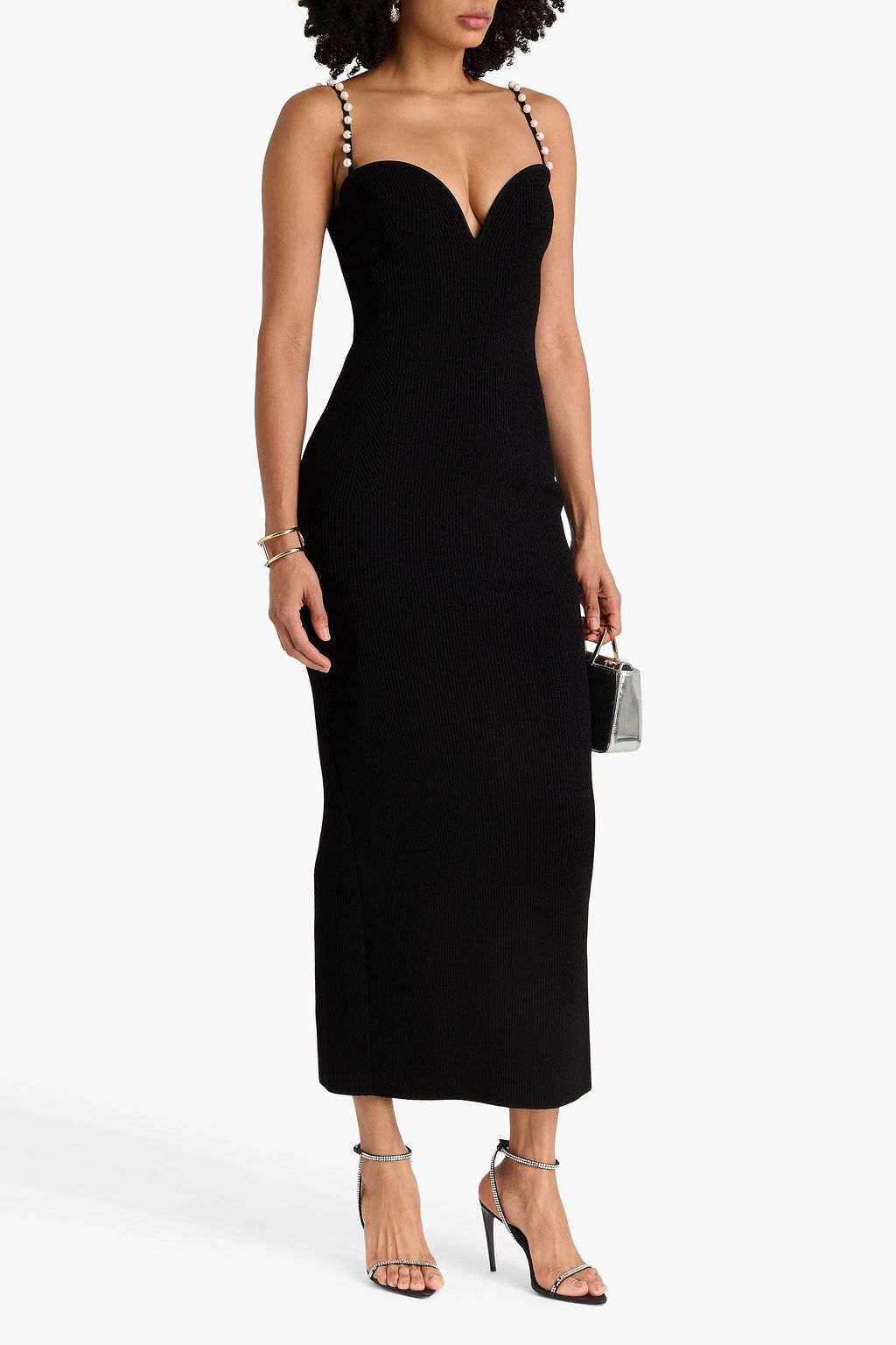 GALVAN  LONDON Thaila embellished ribbed-knit maxi dress