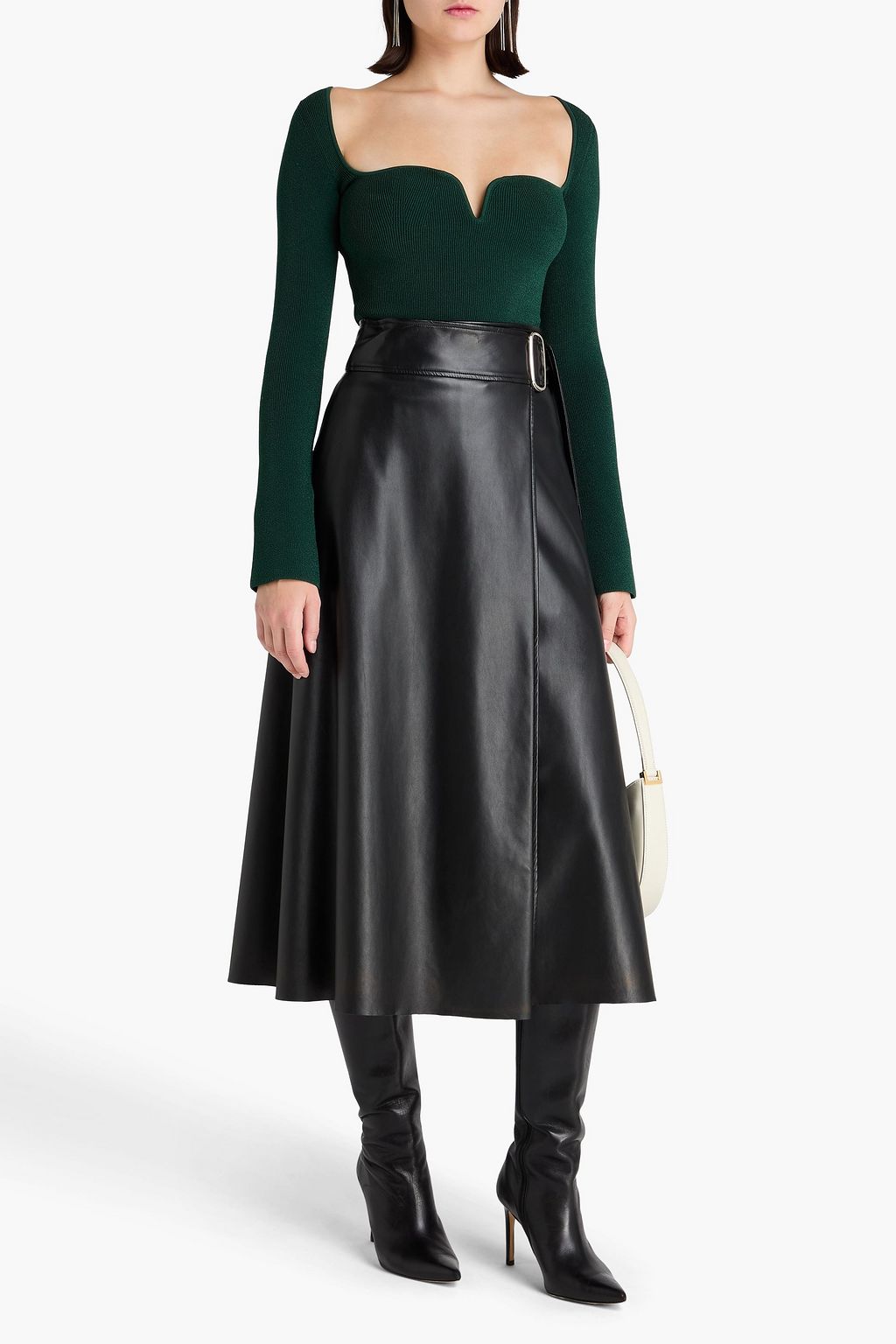 GALVAN  LONDON Gaia ribbed-knit top