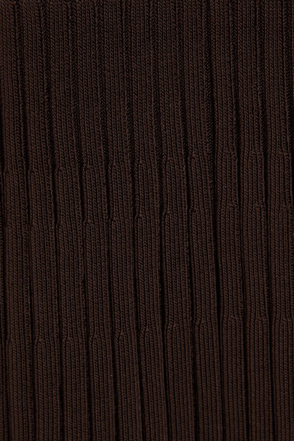 GALVAN  LONDON Pleated stretch-knit midi skirt