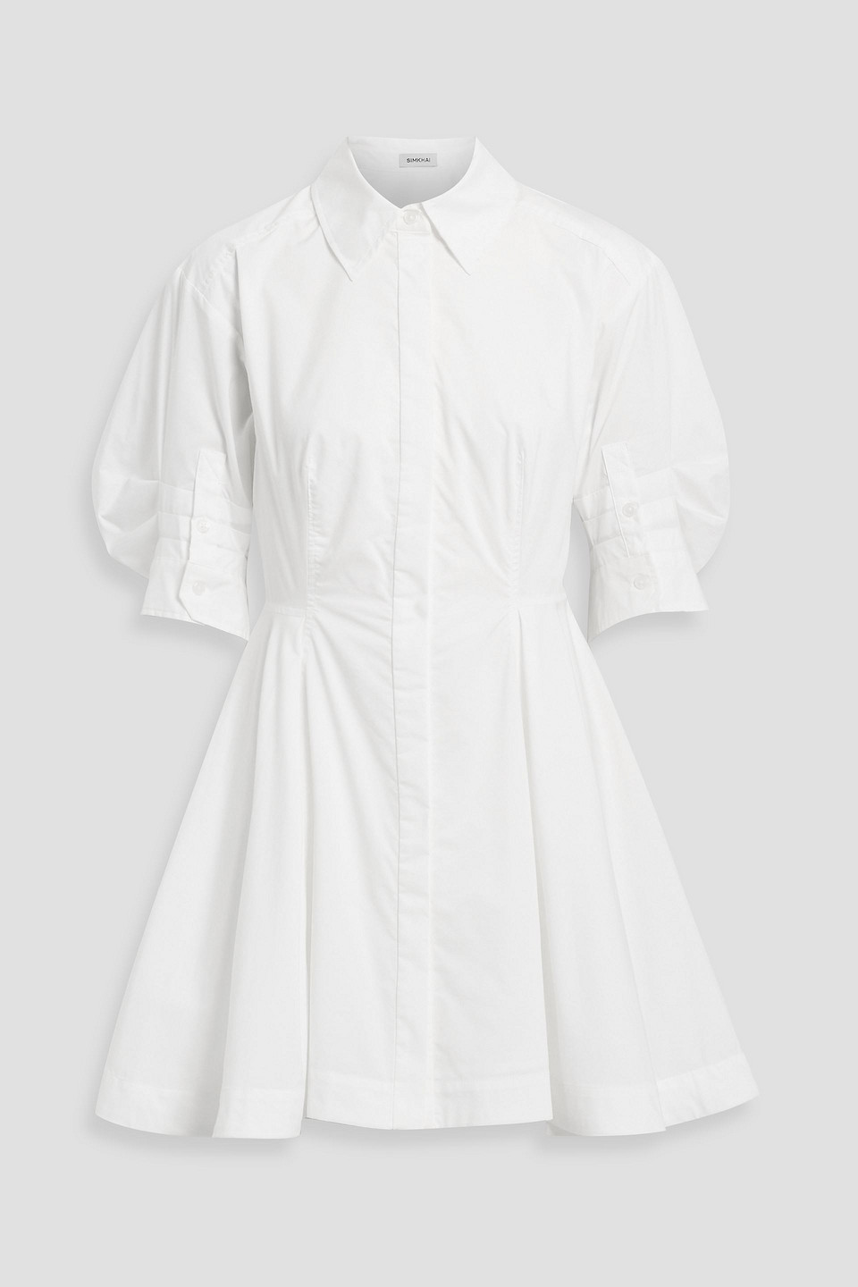 Simkhai Jazzie Cotton-blend Poplin Mini Shirt Dress In White