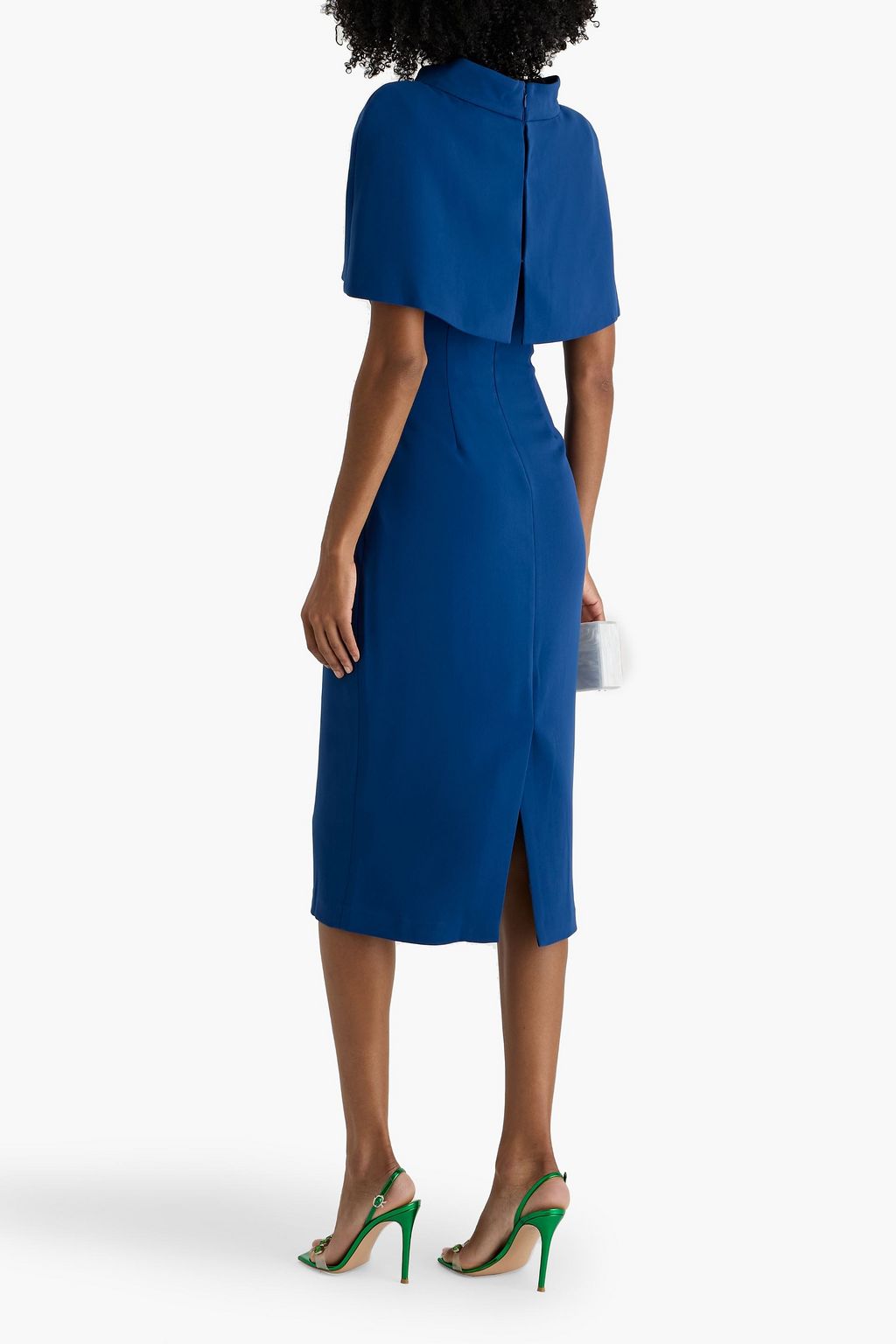 BADGLEY MISCHKA Cape-effect crepe midi dress