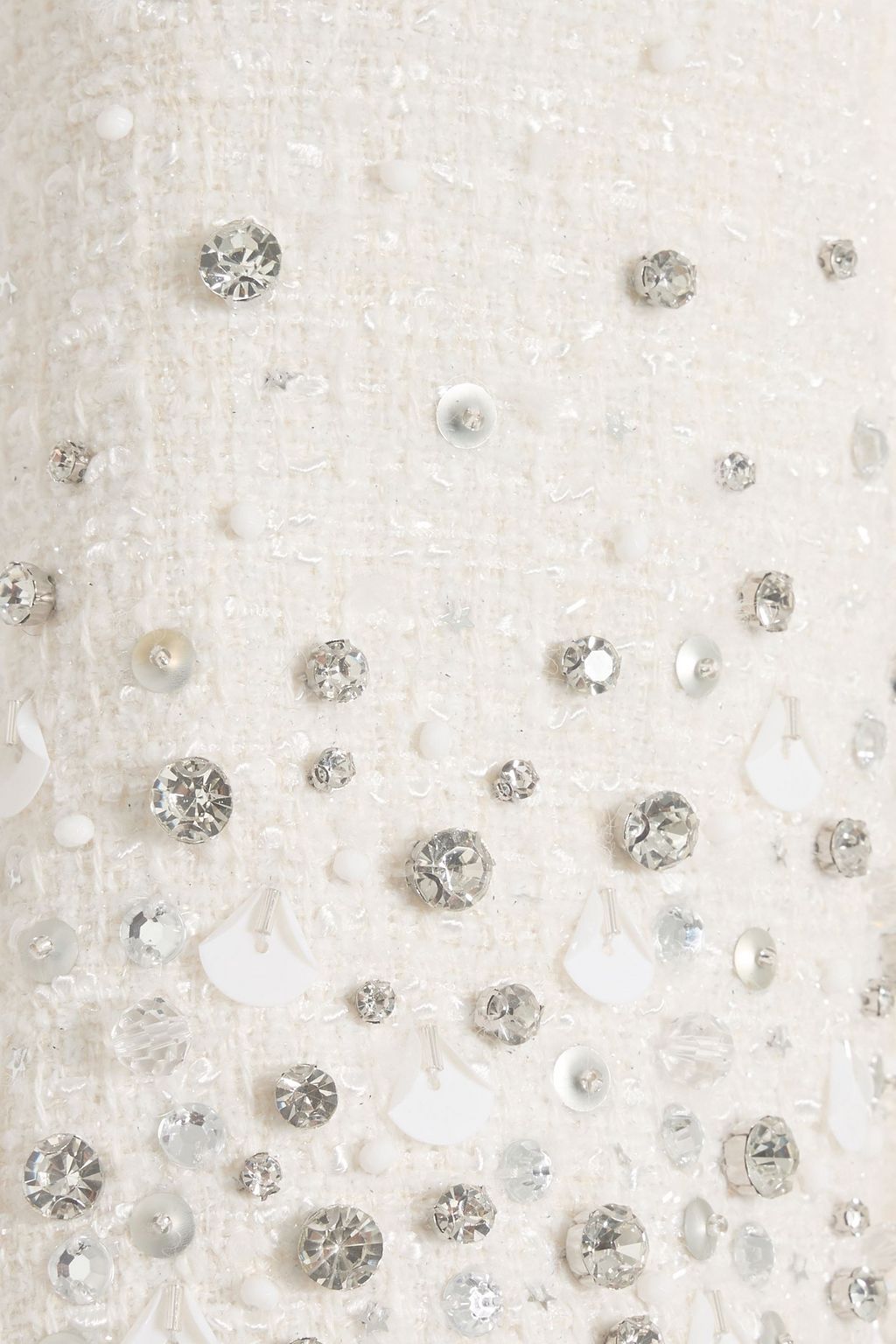 BADGLEY MISCHKA Embellished tweed midi dress