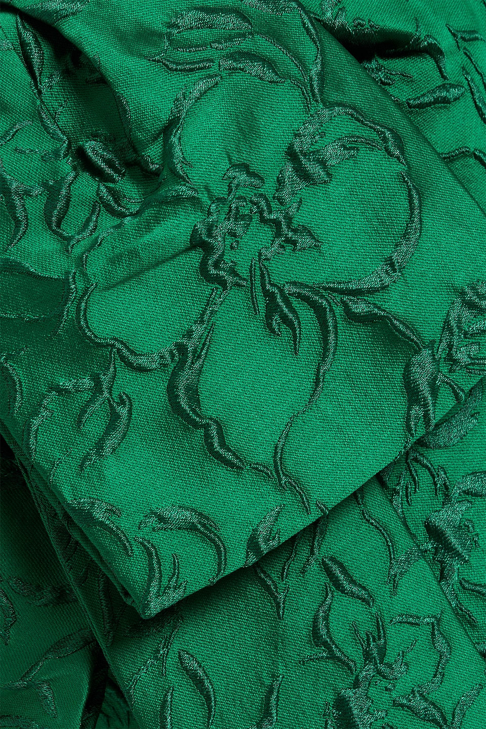 Badgley Mischka Strapless Bow-detailed Cloquã© Midi Dress In Green