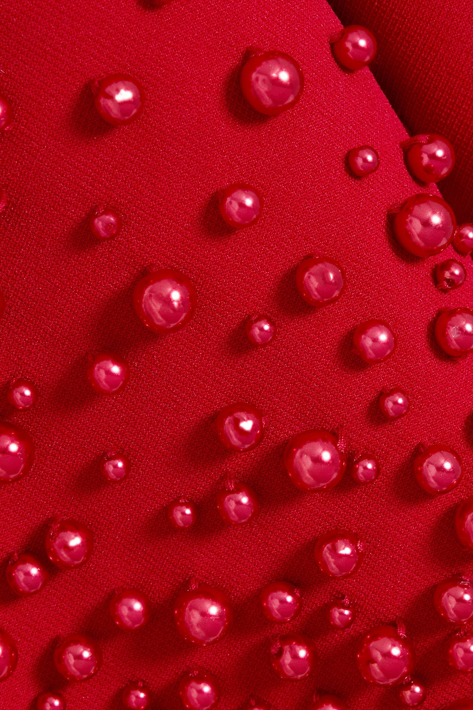 Badgley Mischka Bead-embellished Crepe Gown In Red