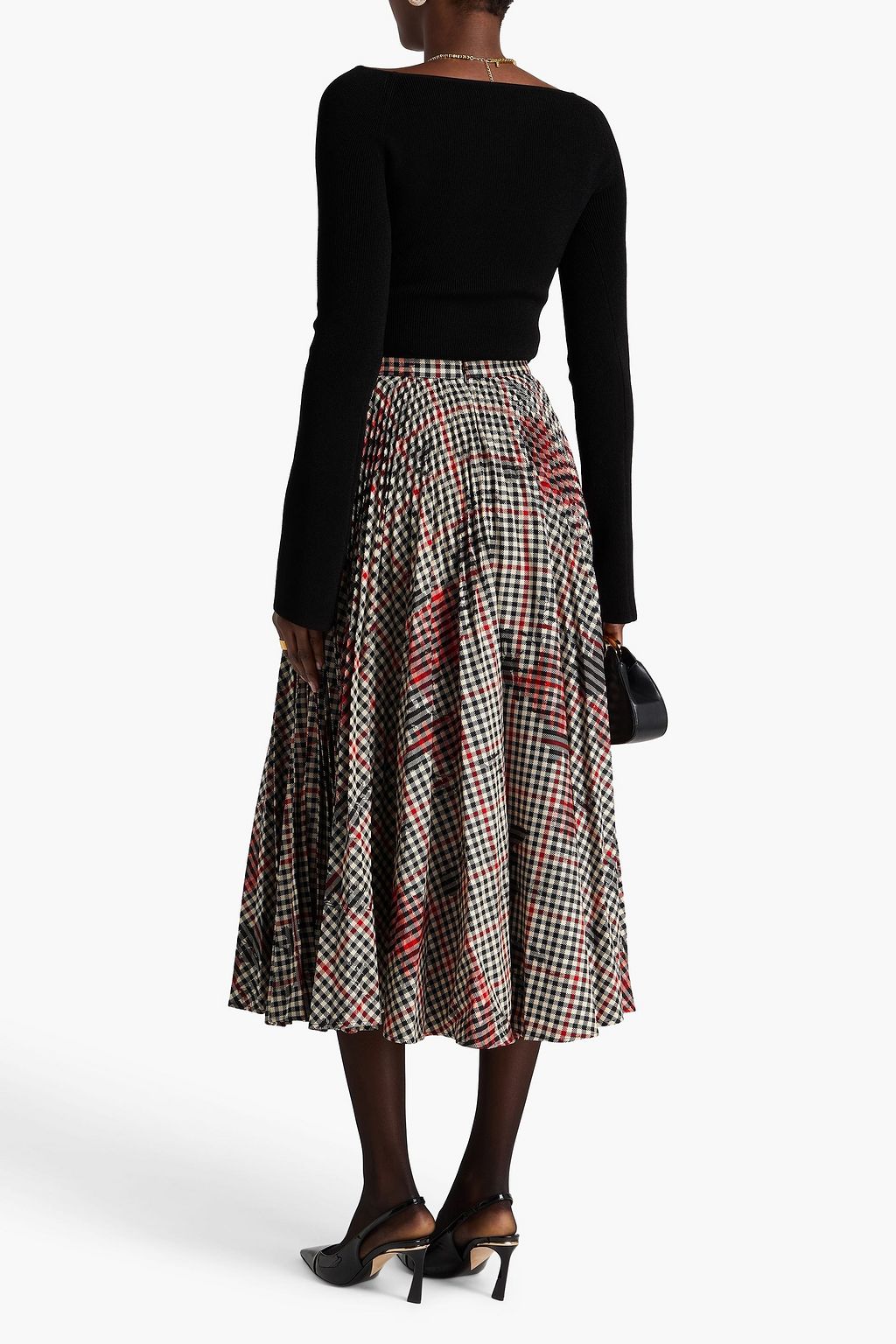 ERDEM Printed tweed midi skirt