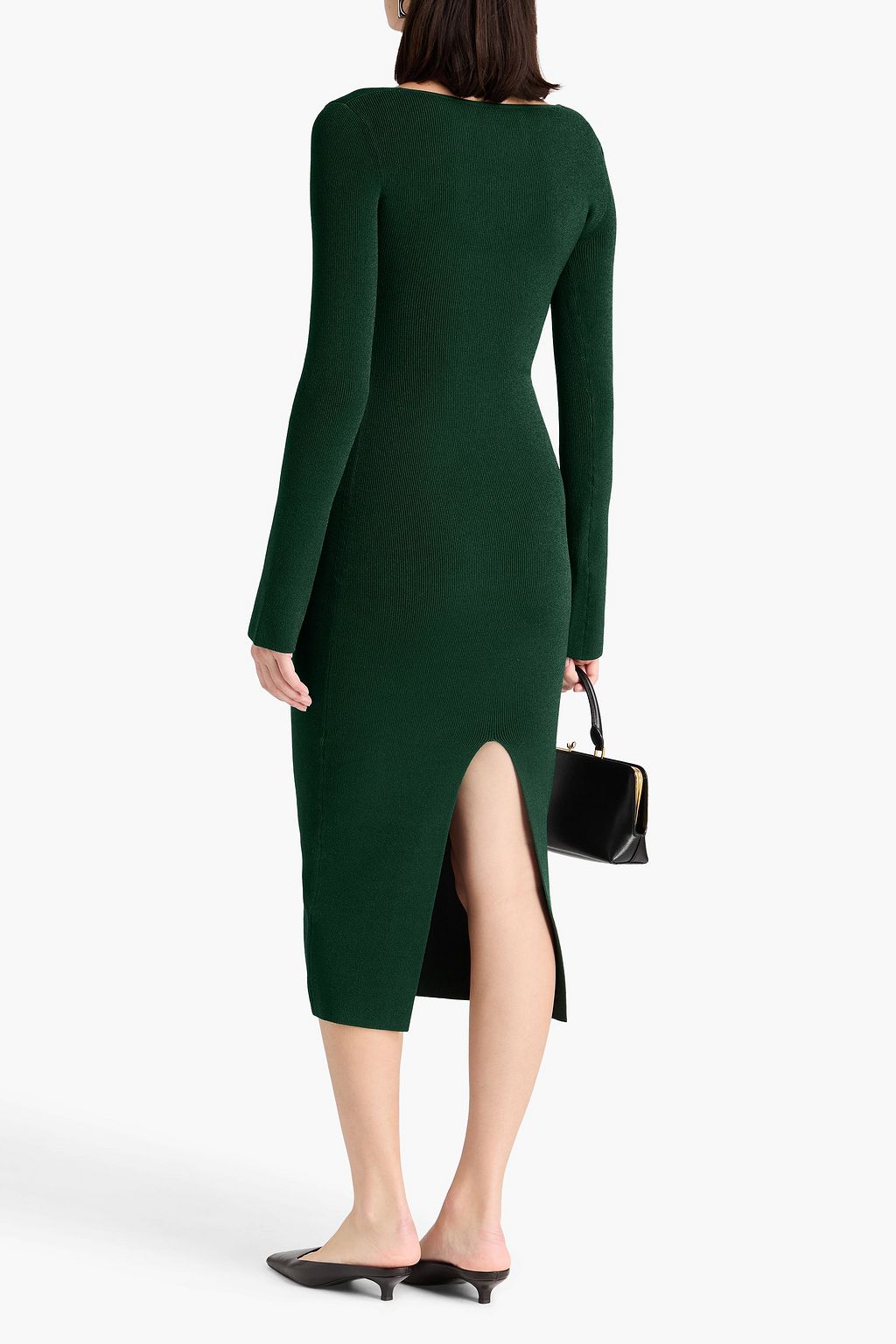 GALVAN  LONDON Ribbed-knit midi dress