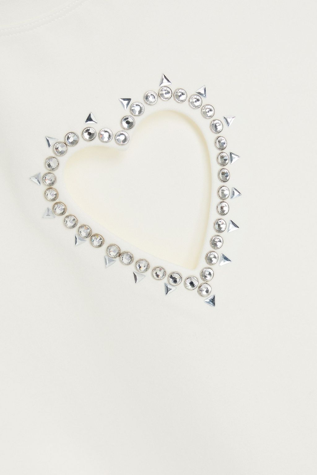 AREA Cutout crystal-embellished jersey t-shirt