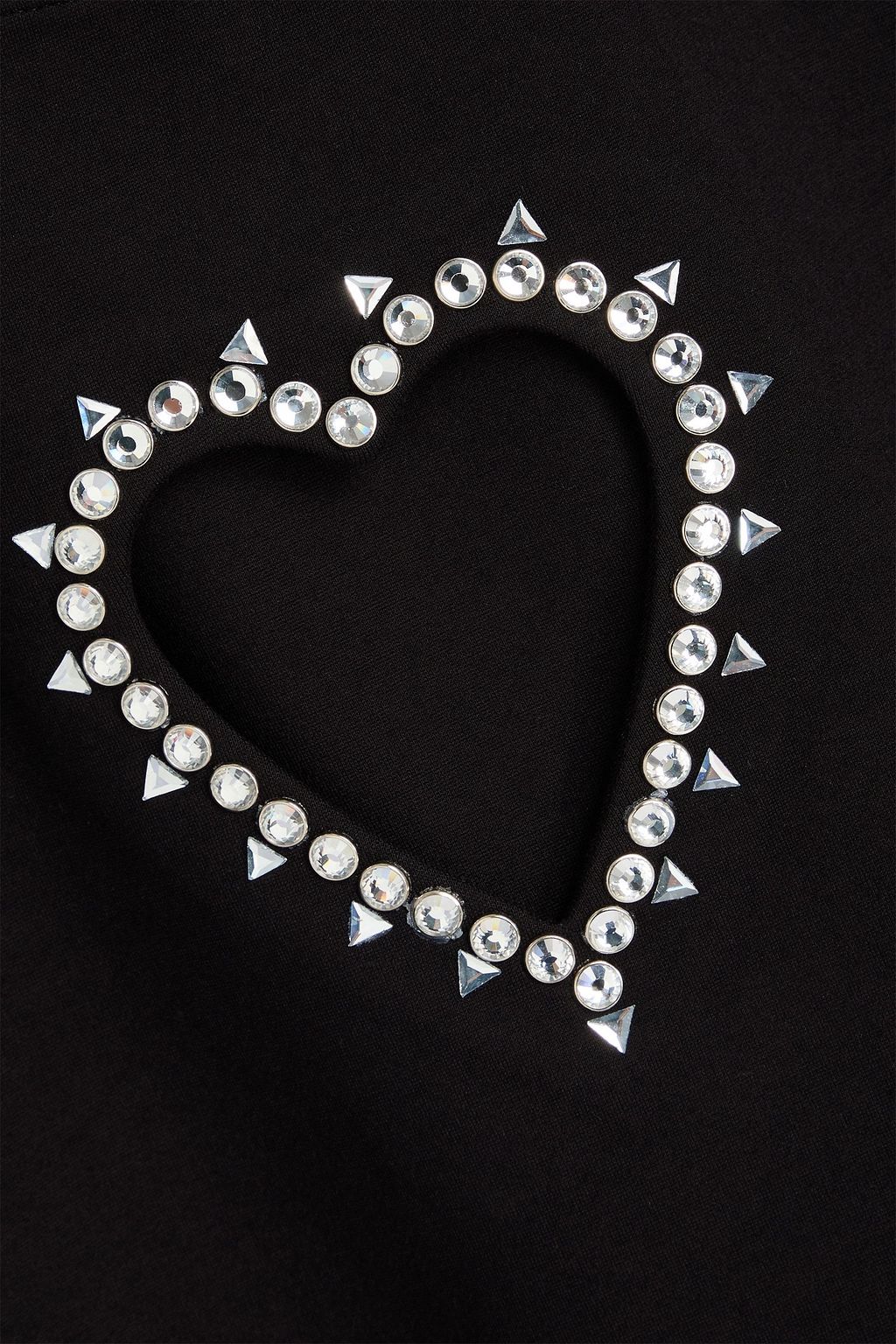 AREA Cutout crystal-embellished jersey t-shirt