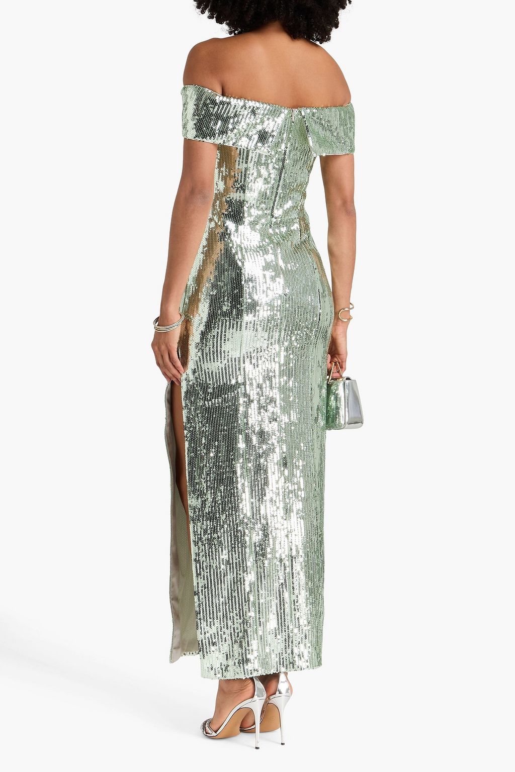 GALVAN  LONDON Glencoe off-the-shoulder sequined tulle gown