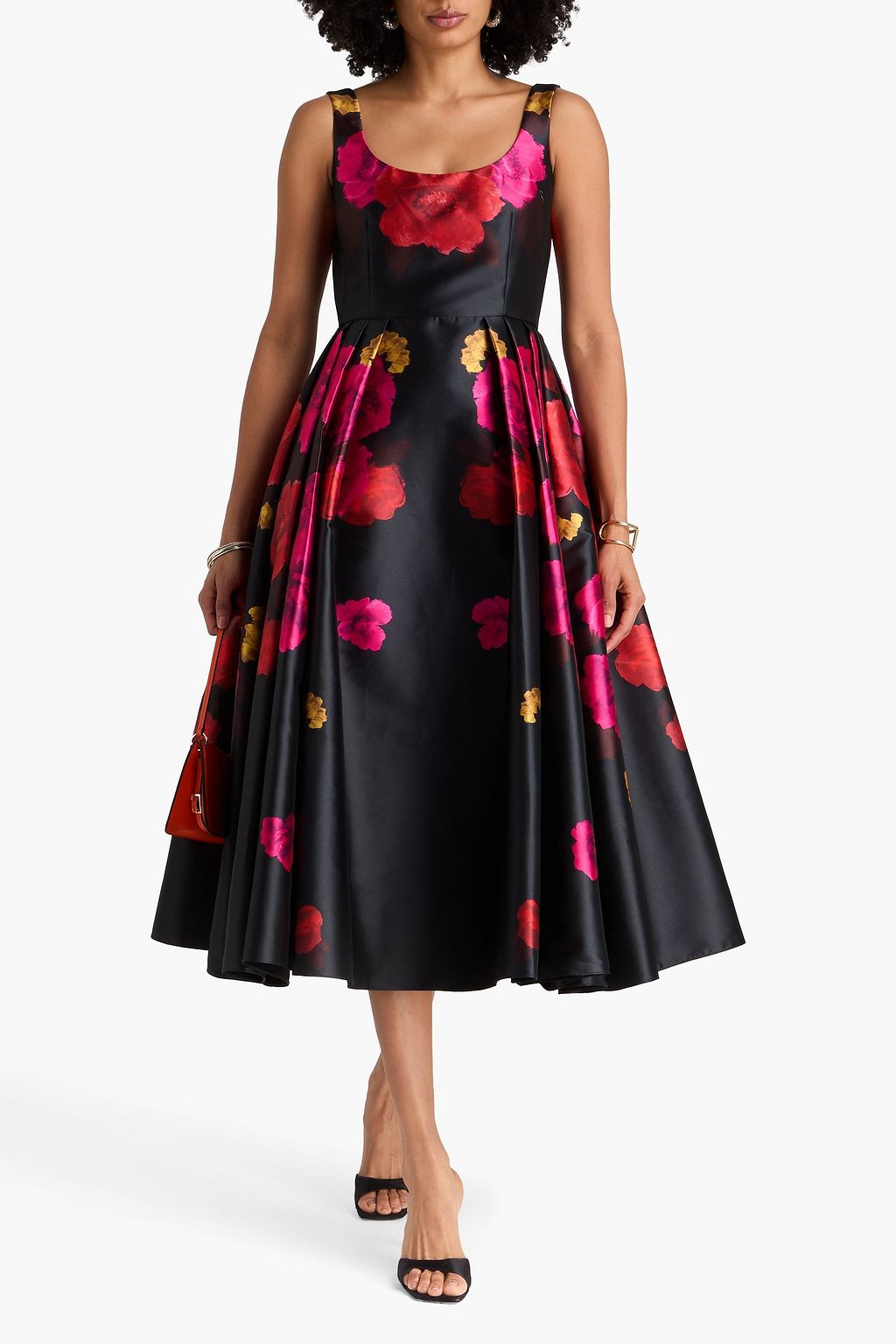 ERDEM Violetta floral-print cotton-blend mikado midi dress