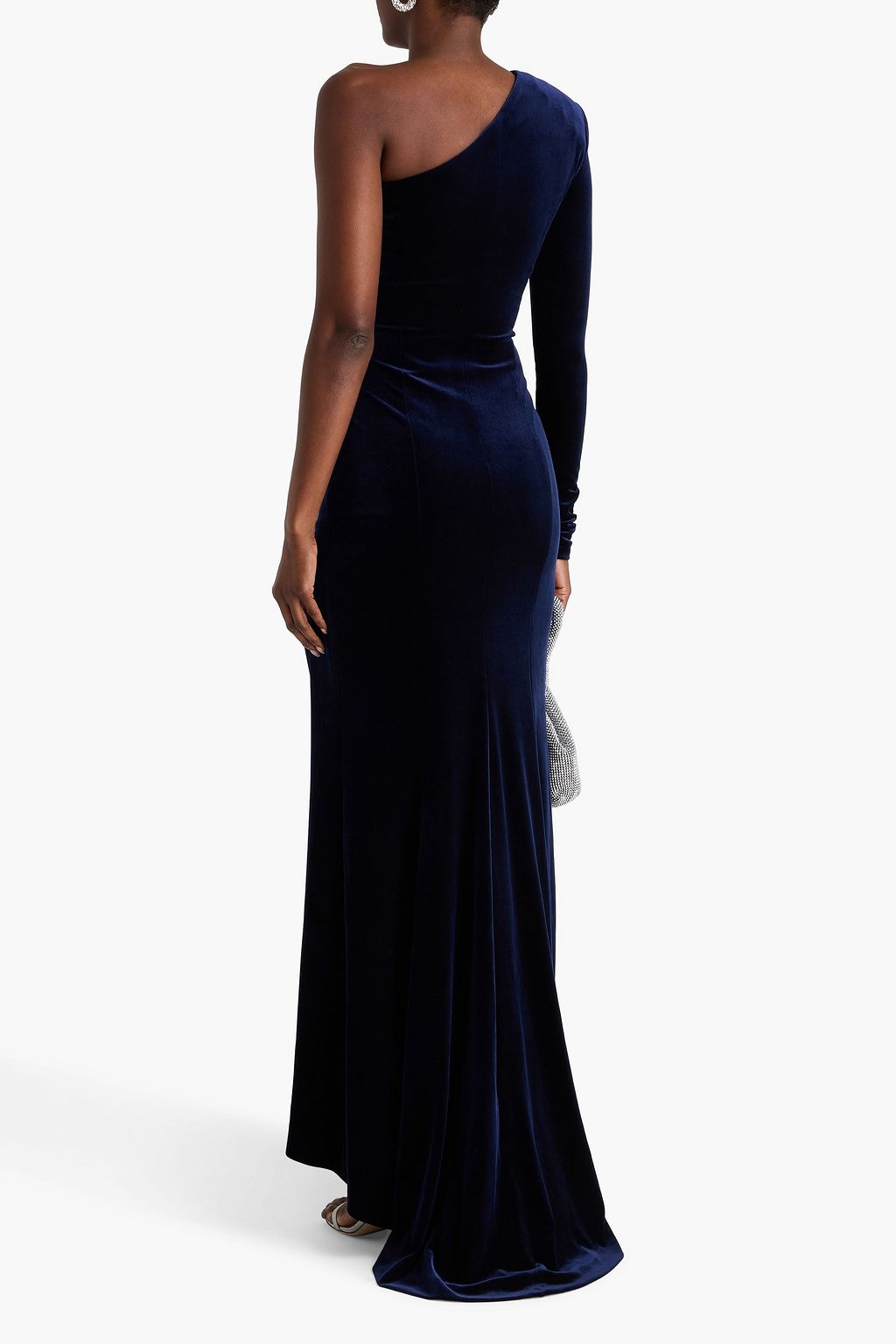 GALVAN  LONDON Rosie one-sleeve velvet gown