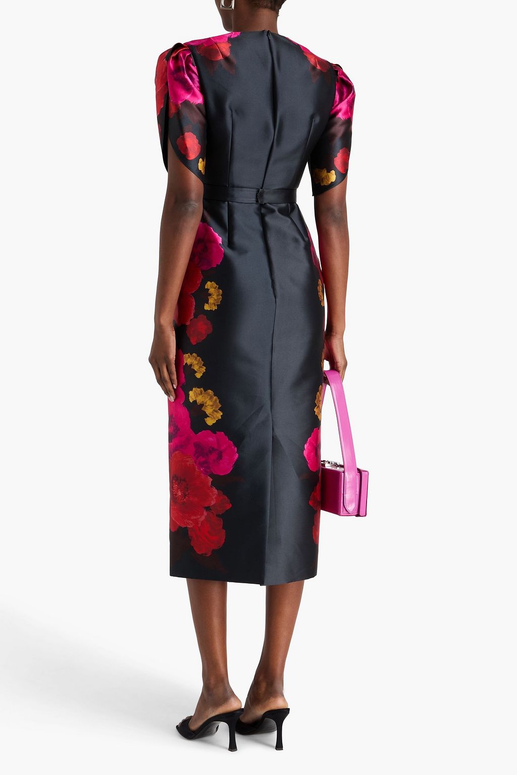 ERDEM Violetta floral-print mikado midi dress