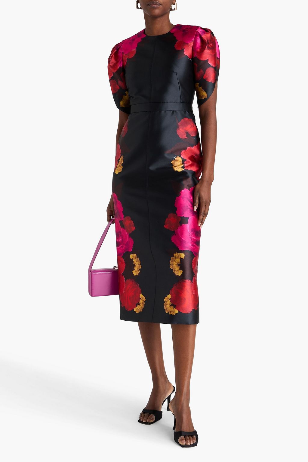 ERDEM Violetta floral-print mikado midi dress