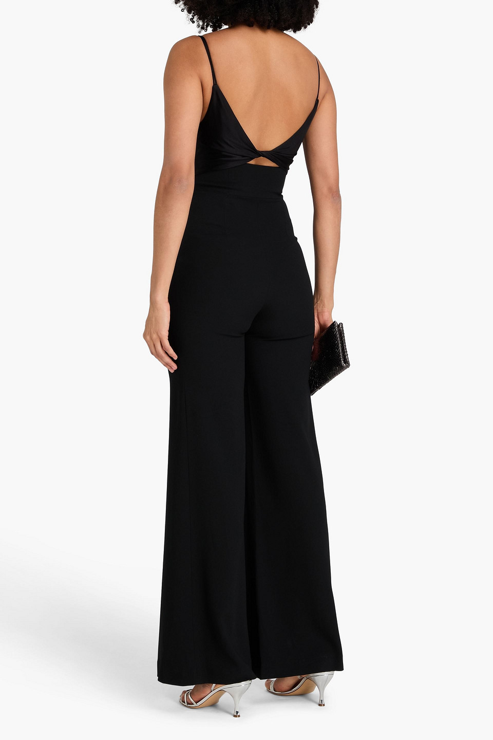  Galvan London - Jumpsuit Aus Cady Und Glänzendem Jersey Mit Cut-outs Und Twist-detail - Schwarz - Fr 34 