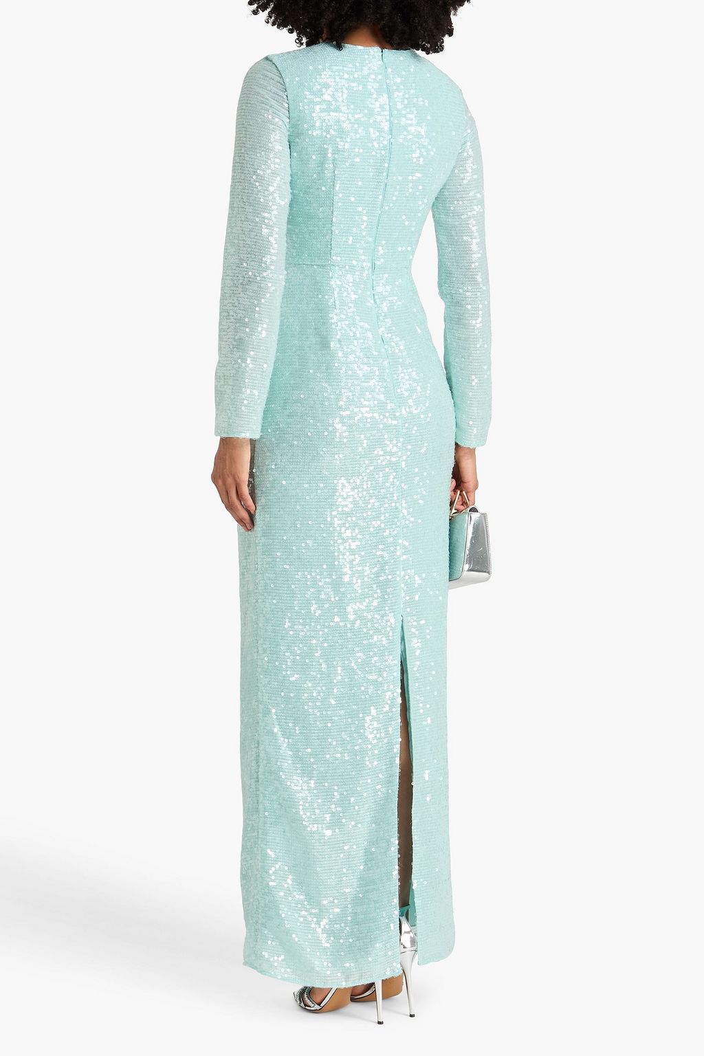 ERDEM Draped sequined georgette gown