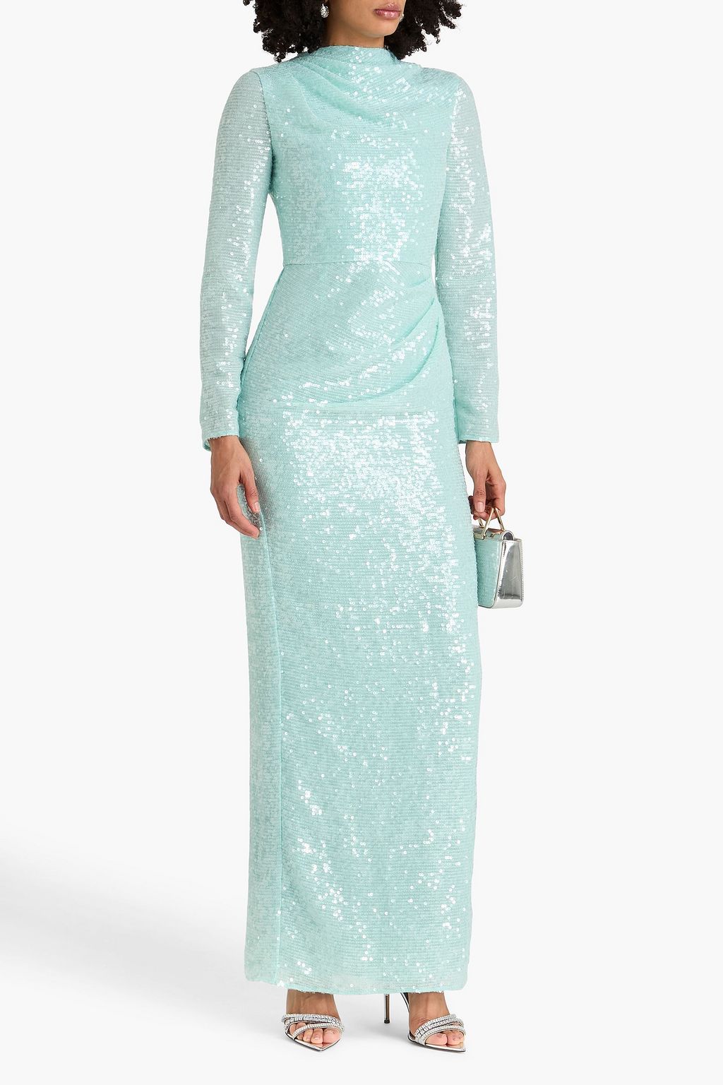 ERDEM Draped sequined georgette gown