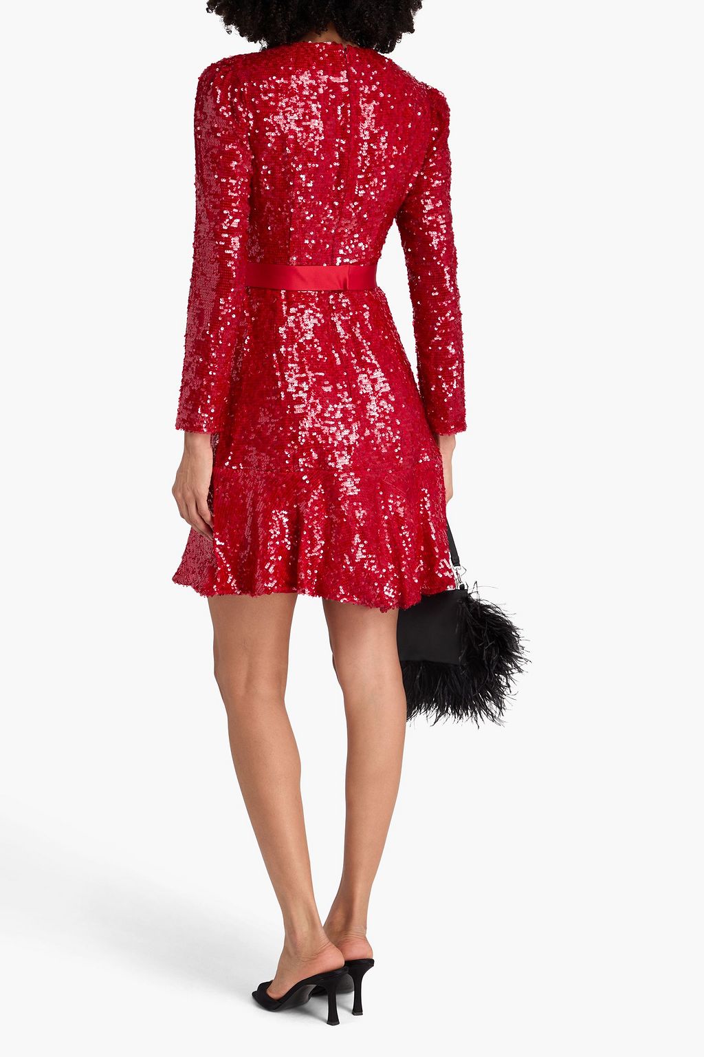 ERDEM Belted sequined satin mini dress