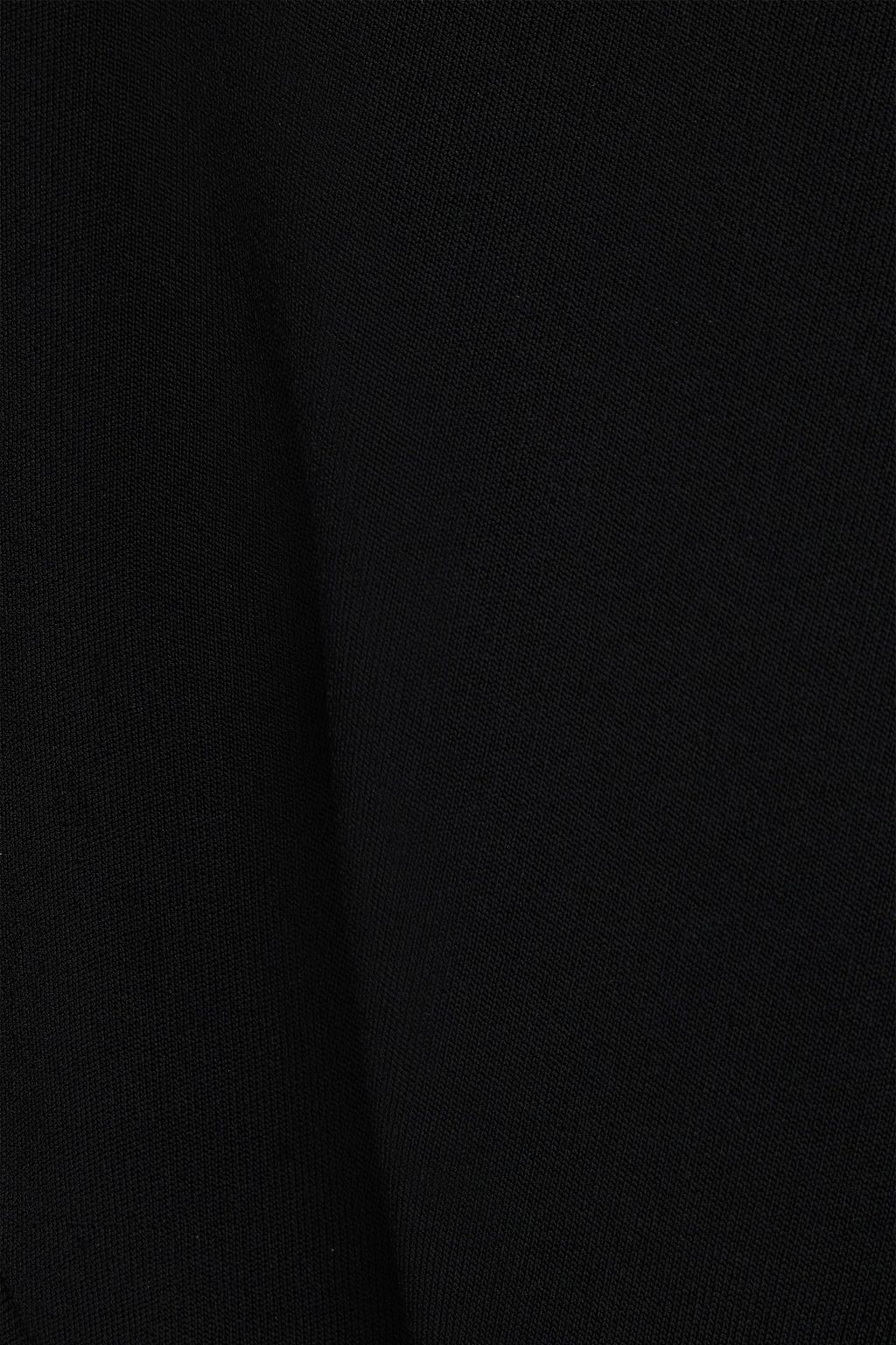 GALVAN  LONDON Chain-embellished stretch-knit wide-leg jumpsuit