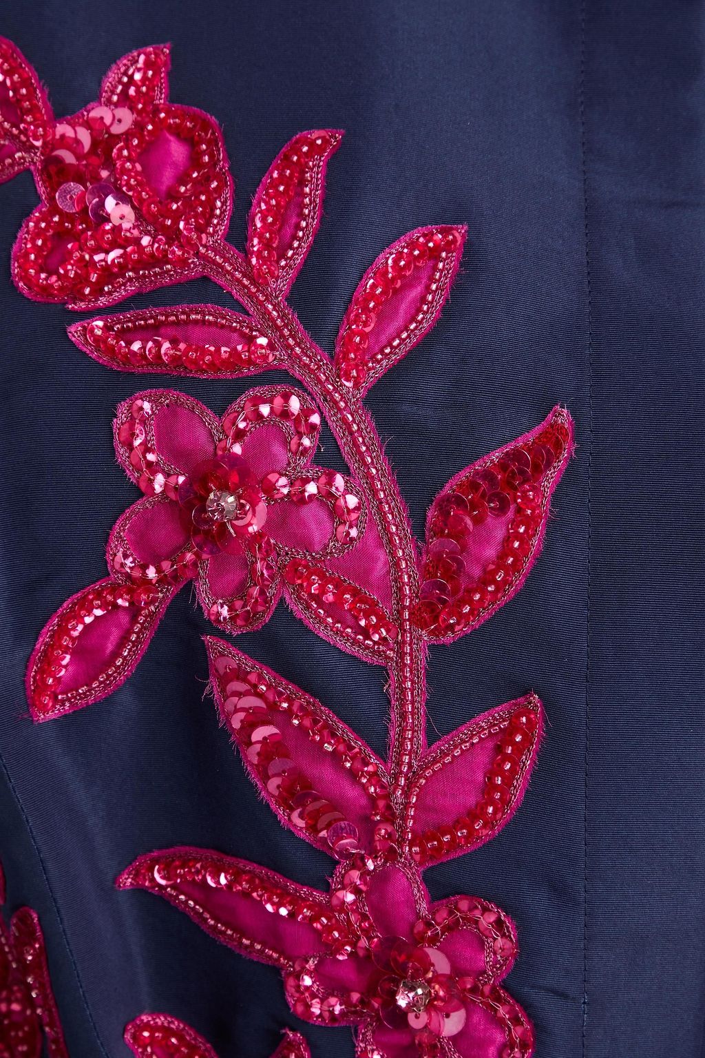 CAROLINA HERRERA Belted embellished silk-faille gown