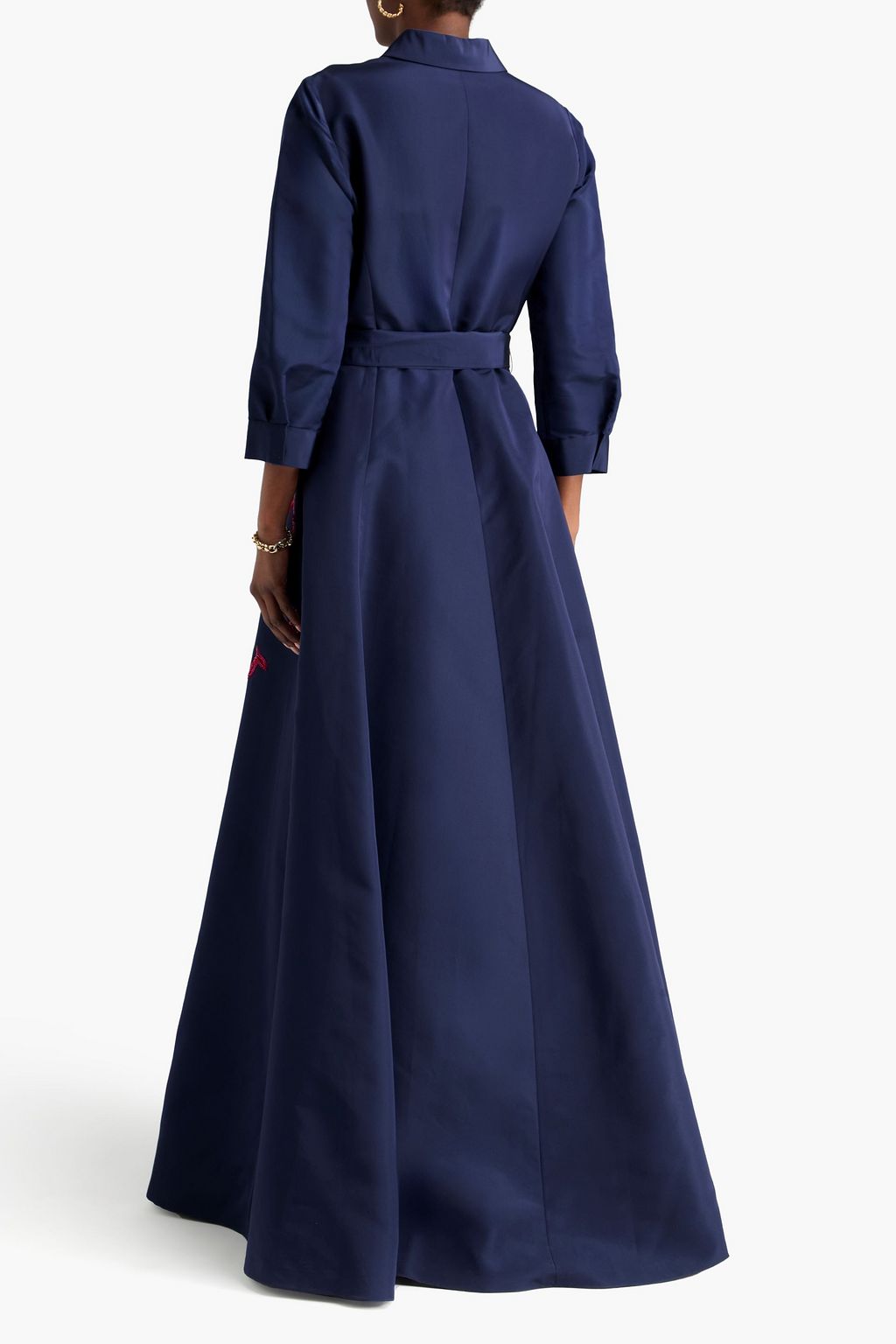 CAROLINA HERRERA Belted embellished silk-faille gown