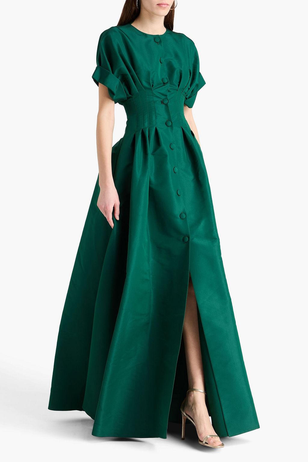CAROLINA HERRERA Pleated silk-faille gown | THE OUTNET CAROLINA HERRERA Pleated silk-faille gown | THE OUTNET