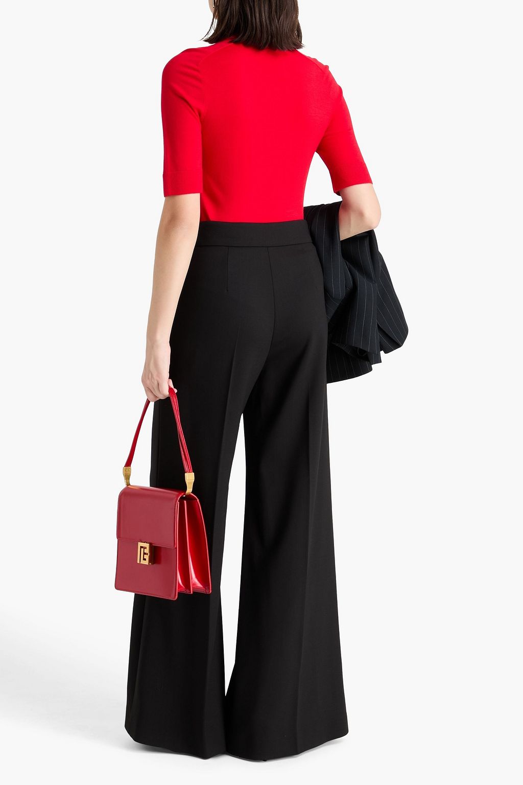 CAROLINA HERRERA Wool-blend crepe wide-leg pants