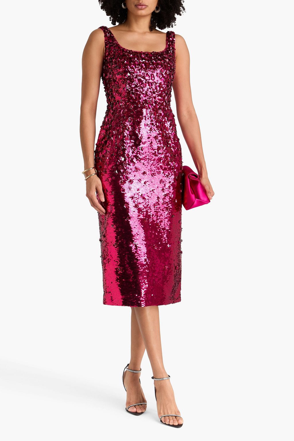 CAROLINA HERRERA Embellished tulle midi dress