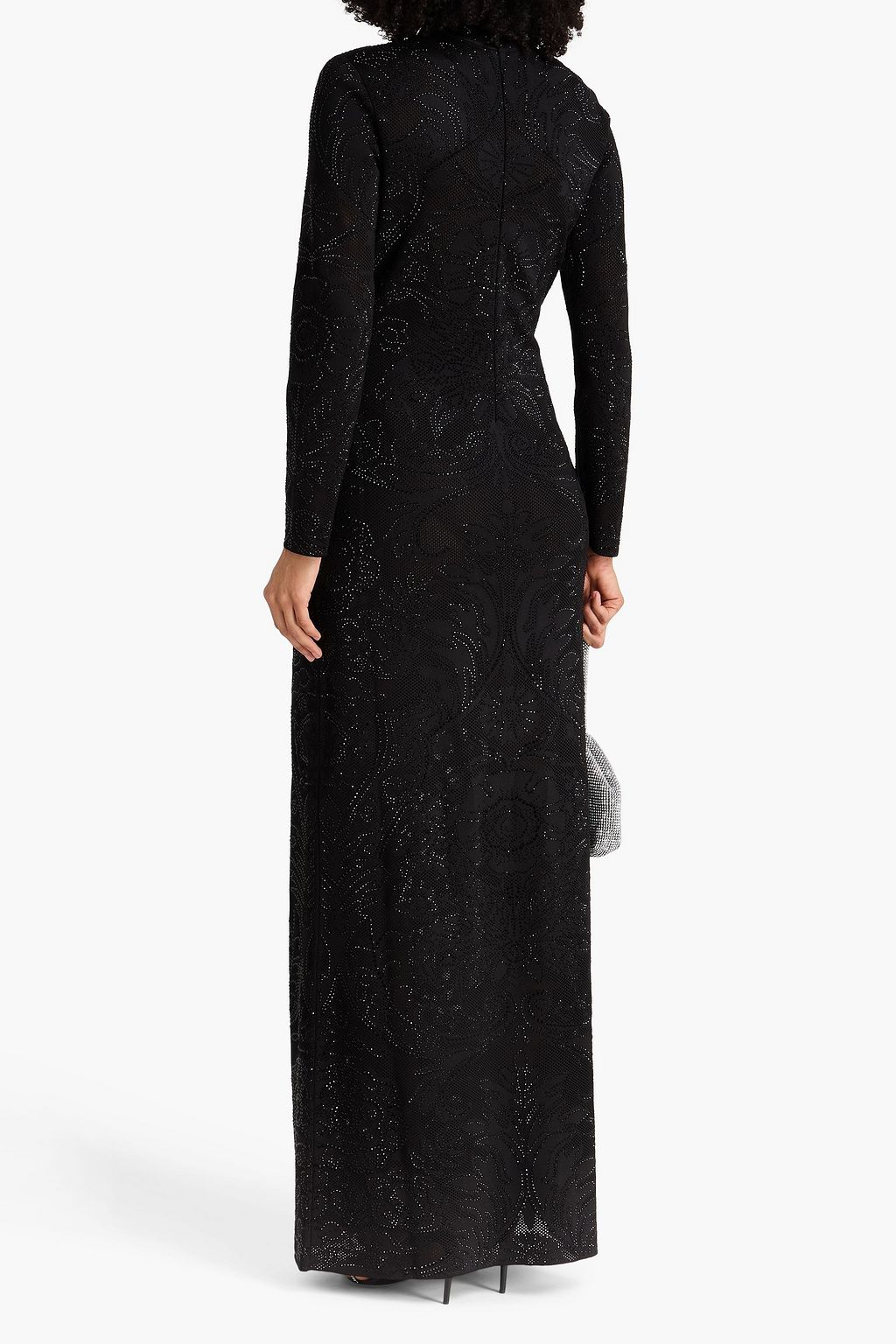 CAROLINA HERRERA Crystal-embellished pointelle-knit gown