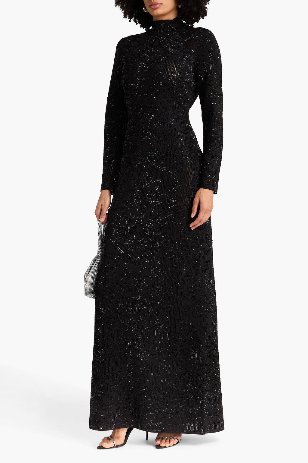 CAROLINA HERRERA Crystal-embellished pointelle-knit gown