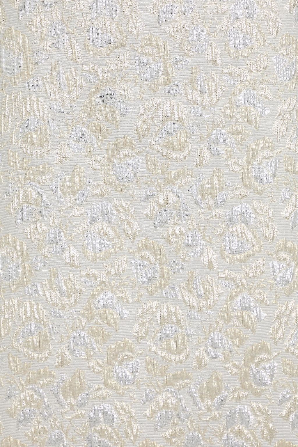 ERDEM Pleated metallic cloqué midi skirt