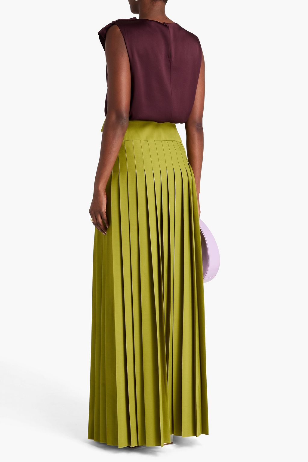 ERDEM Pleated crepe maxi skirt