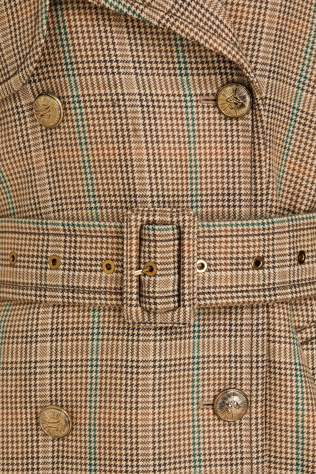 ZIMMERMANN Prince of Wales checked wool-blend tweed trench coat