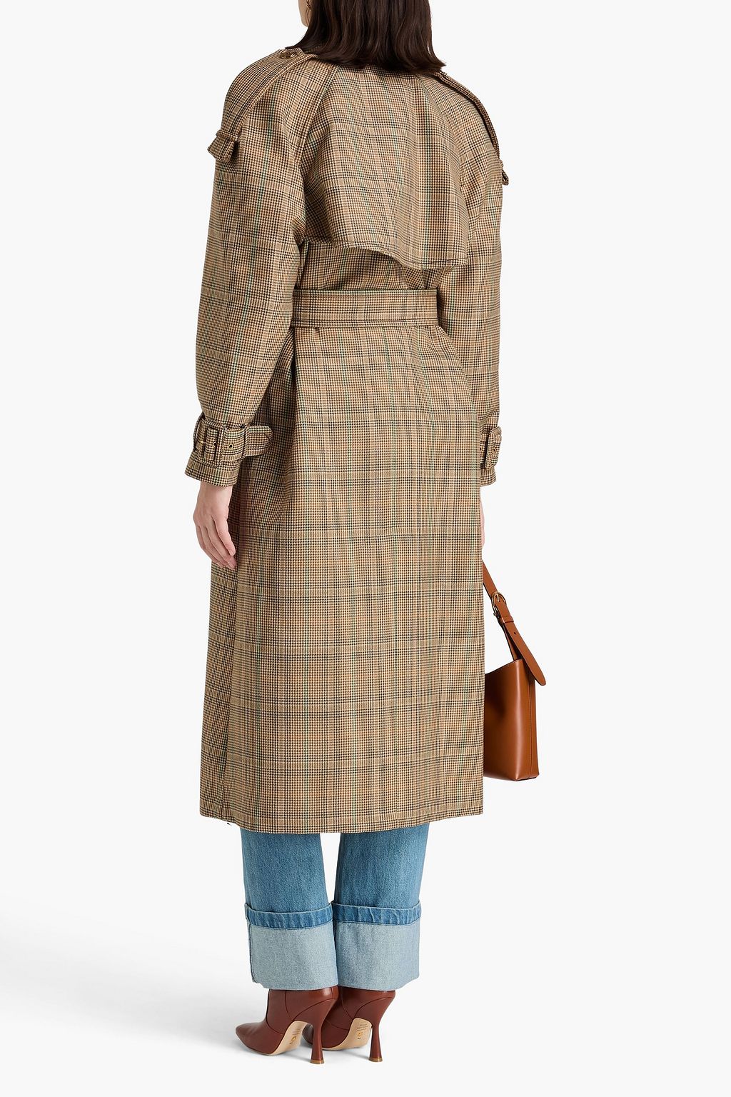 ZIMMERMANN Prince of Wales checked wool-blend tweed trench coat