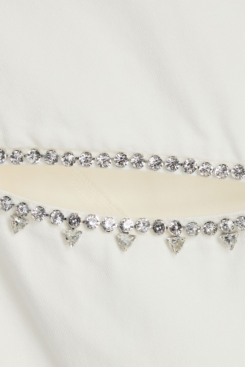 AREA Cutout crystal-embellished high-rise straight-leg jeans