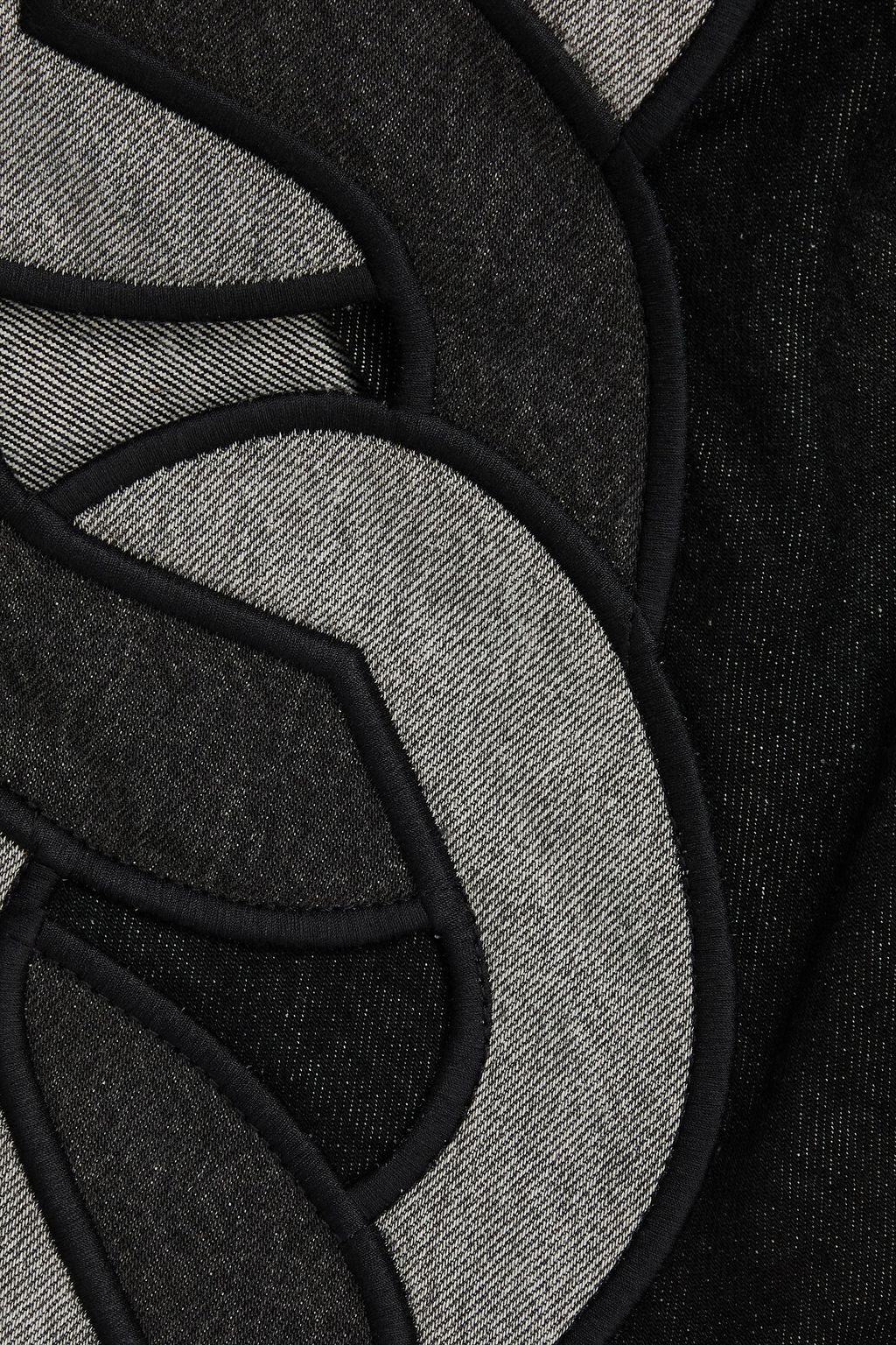 AREA One-shoulder cropped denim top