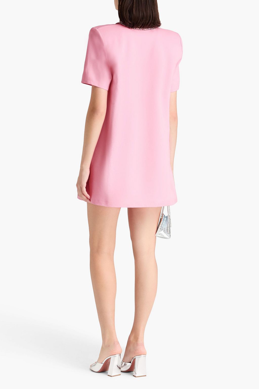 AREA Crystal-embellished jersey mini dress